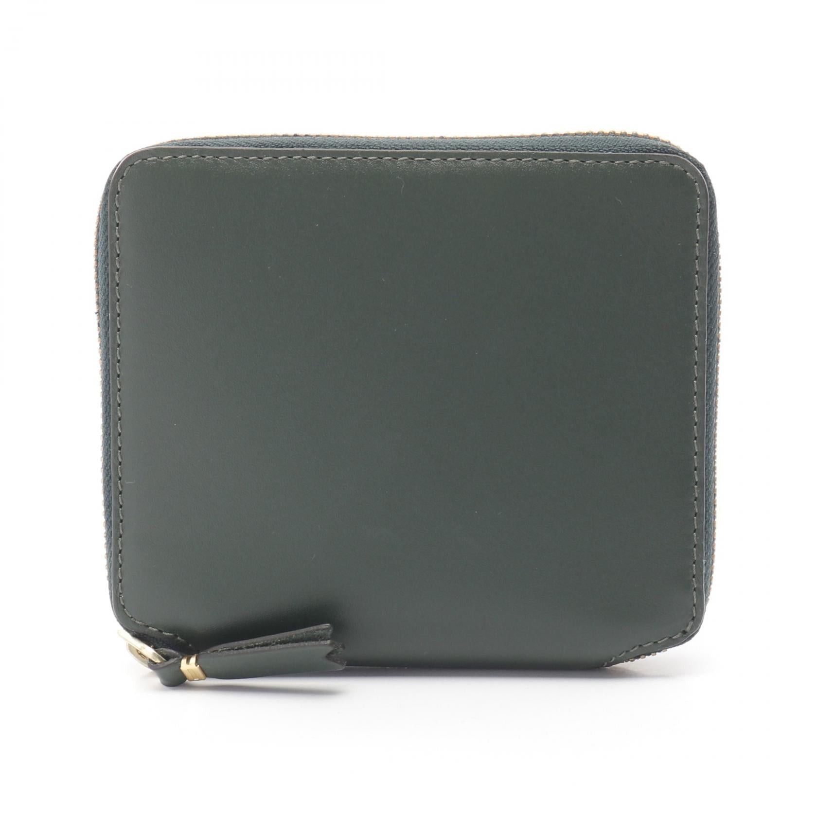 Comme des Garcons Comme Des Garcons Round Zipper Wallet Leather Green Size ONE SIZE - 1 Thumbnail