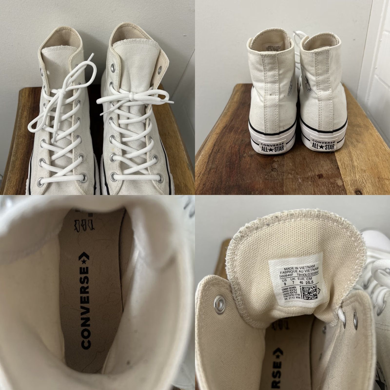Converse VINTAGE Converse Chuck Taylor All Star Platform Womens Size 9 White Canvas Sneaker Stars Mens Womens Girls Size US 7 / IT 37 - 9 Thumbnail
