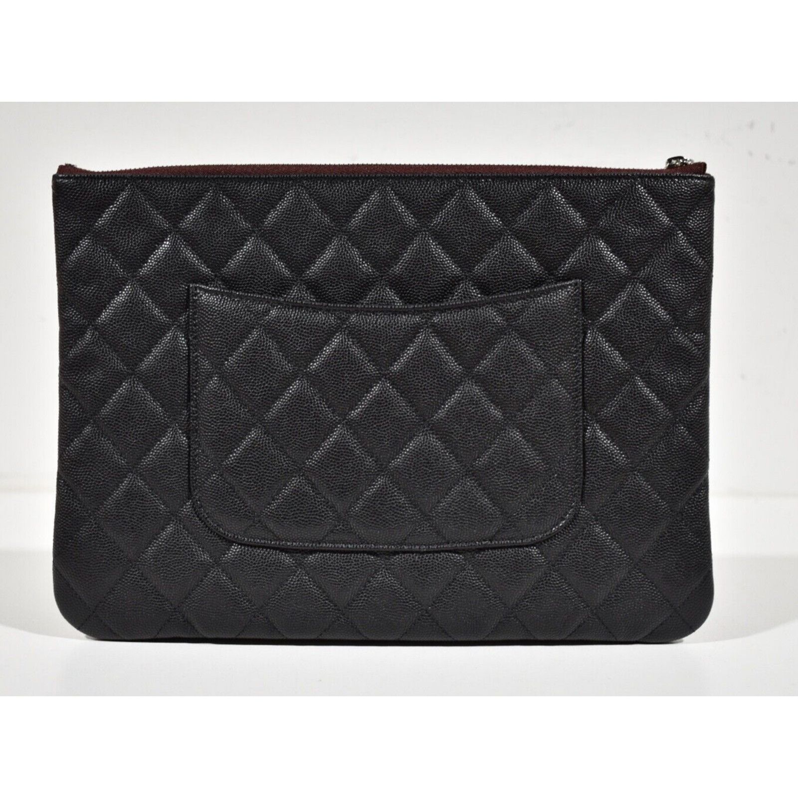 Chanel Classic Quilted CC Zipper Pouch O Case Medium Bag
