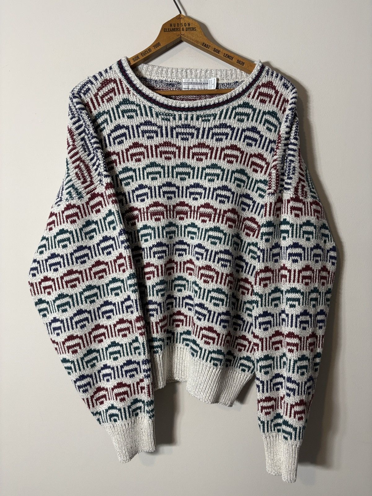 Bloomingdale's Vtg Peterborough Row Sweater Mens Knit Cotton Bloomingdales Size US L / EU 52-54 / 3 - 1 Thumbnail
