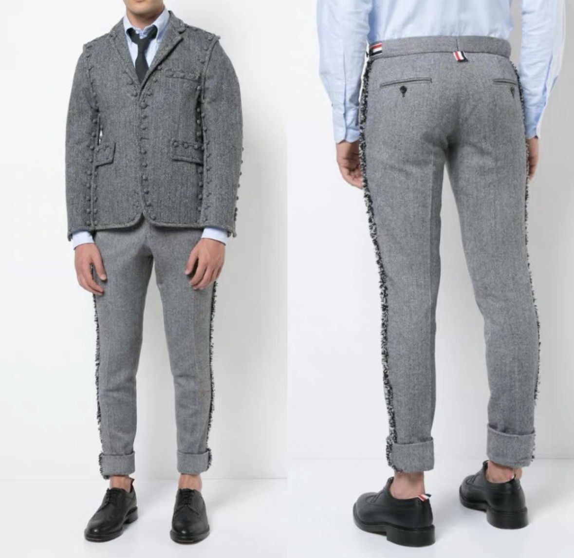 Thom Browne Thom Browne Size 2Wool-edged suit trousers, suit trouser Size US 30 / EU 46 - 2 Thumbnail