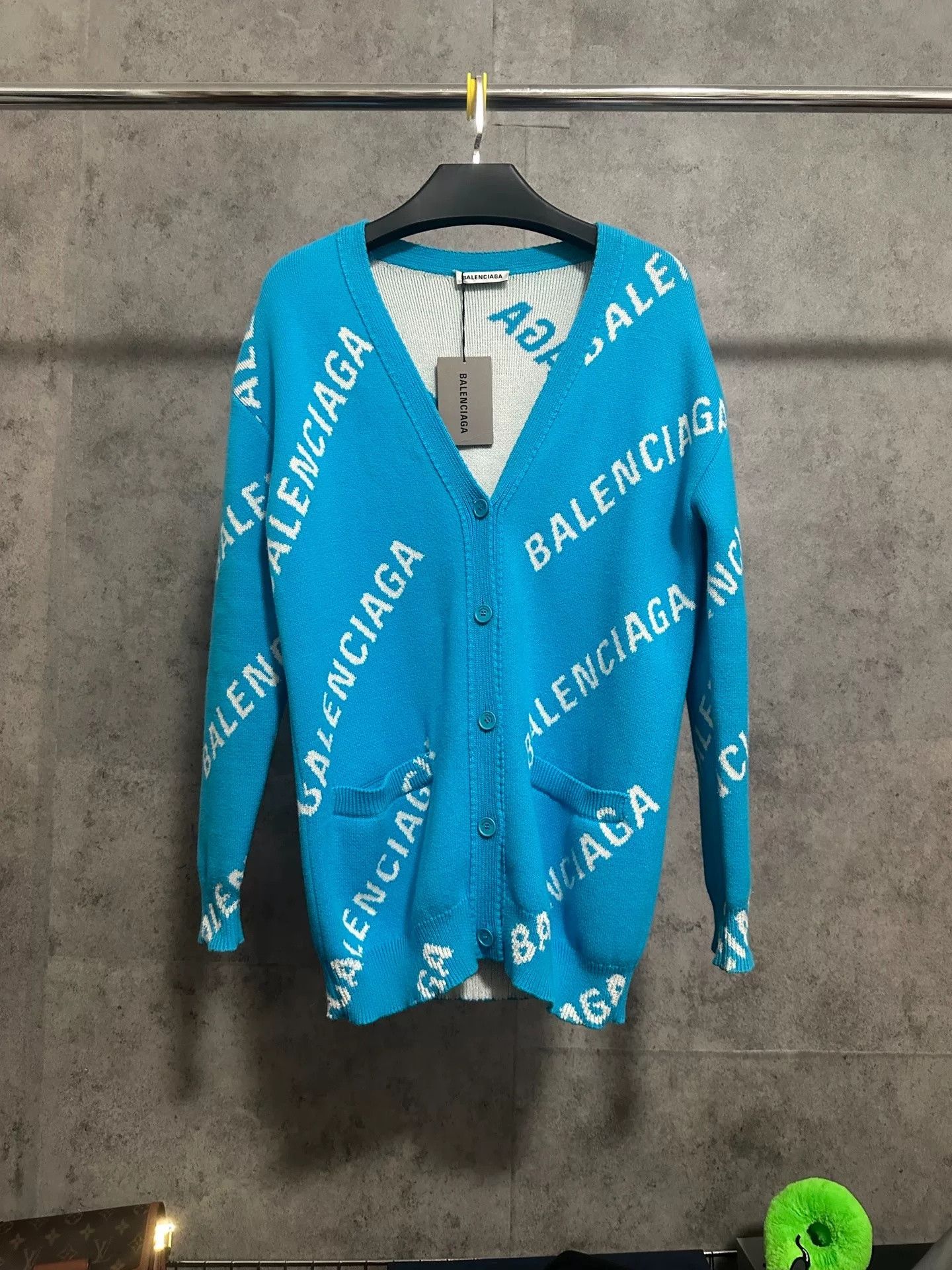 Balenciaga Balenciaga Logo Print Blue Cardigan Size US XS / EU 42 / 0 - 1 Thumbnail