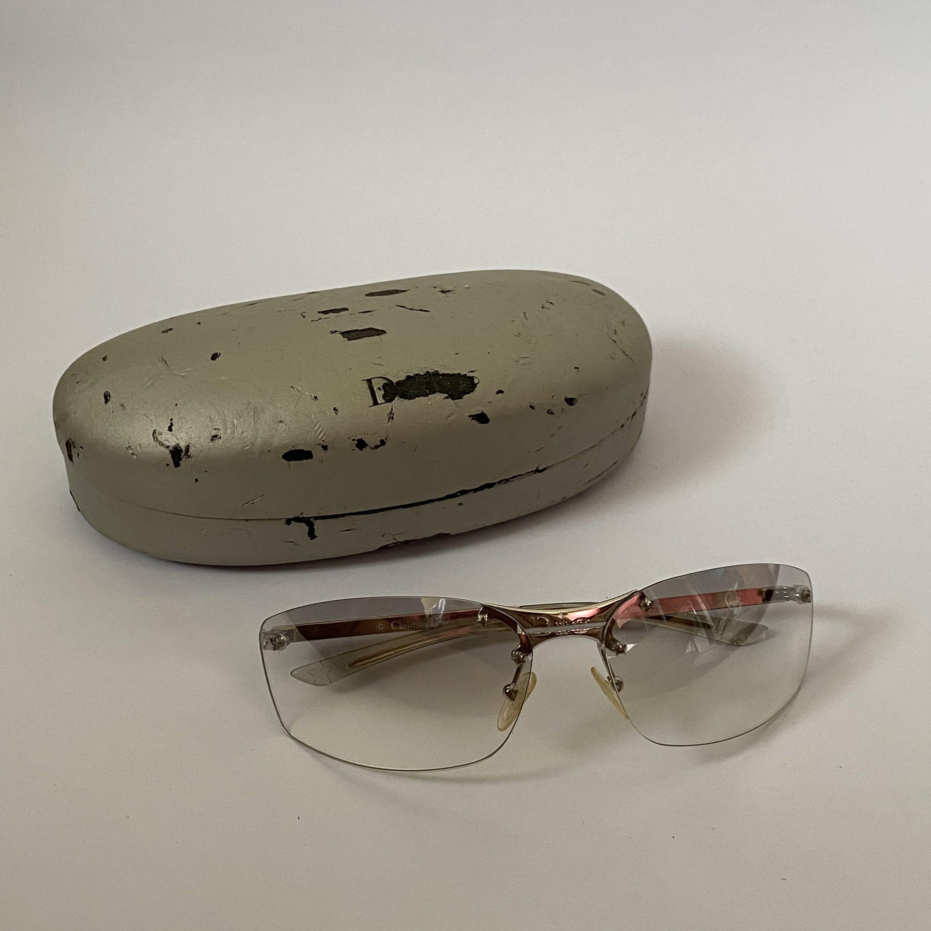 DIOR Sunglasses Pop Rimless Shield Galliano Vintage