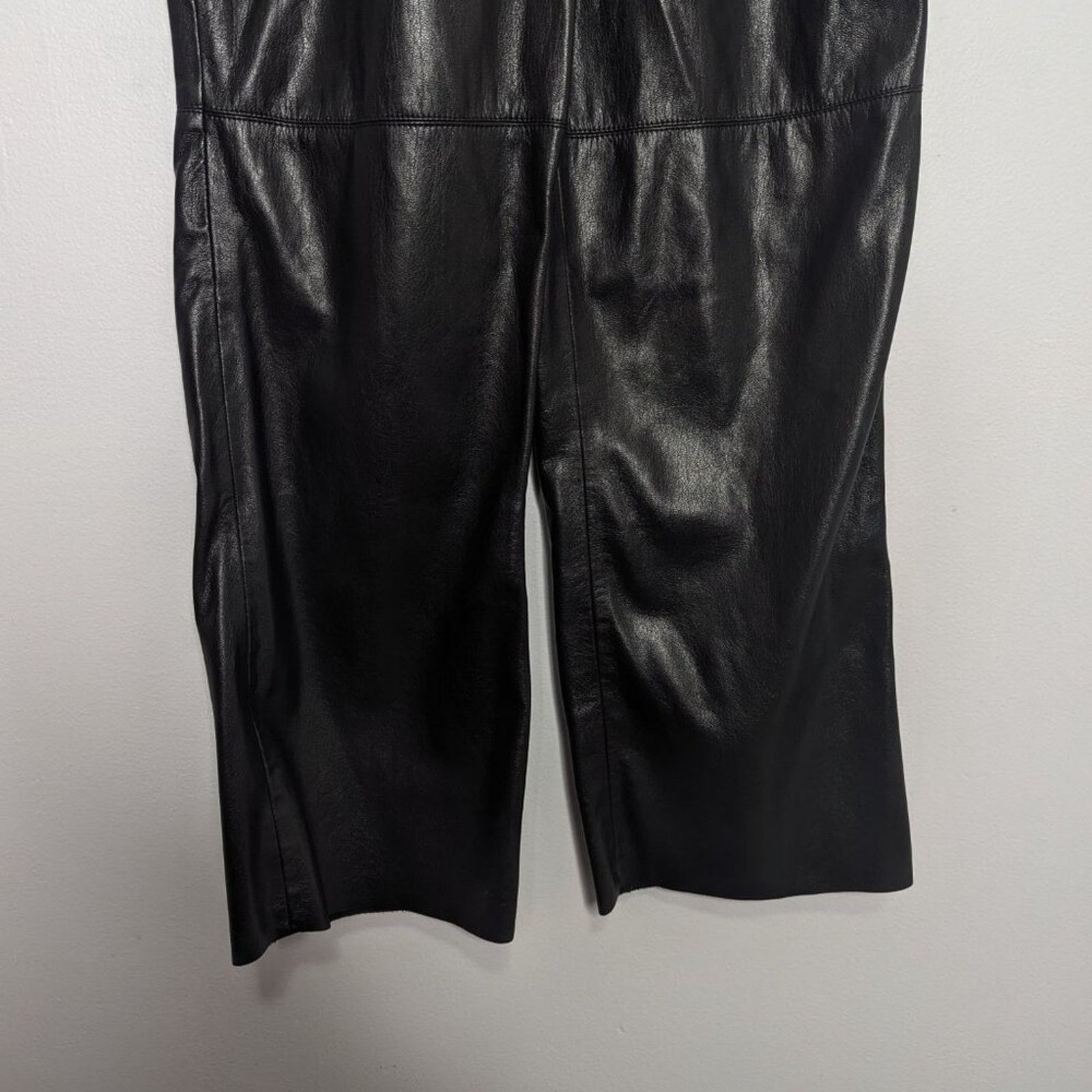 Good American Good American Black Wide Leg Faux Leather Pants Pockets M Size 30" / US 8 / IT 44 - 4 Thumbnail