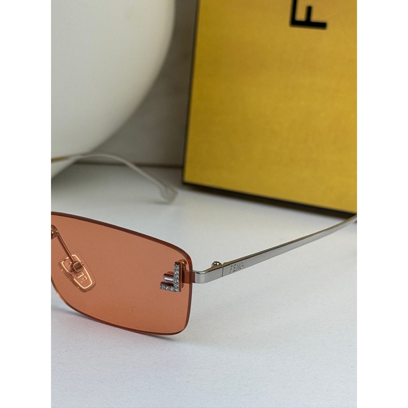 Fendi SALE! Fendi FE4172US First Rimless Orange Square Sunglasses Size ONE SIZE - 3 Thumbnail