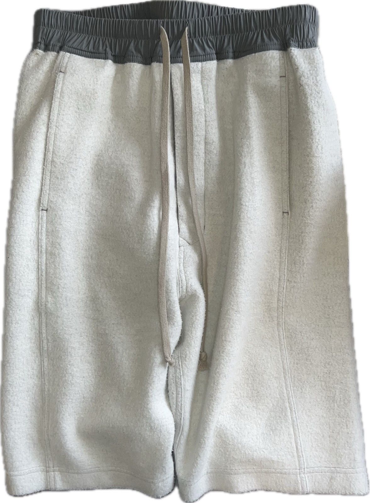 image of Rick Owens Reverse Terry Pod Shorts in White, Men's (Size 30)