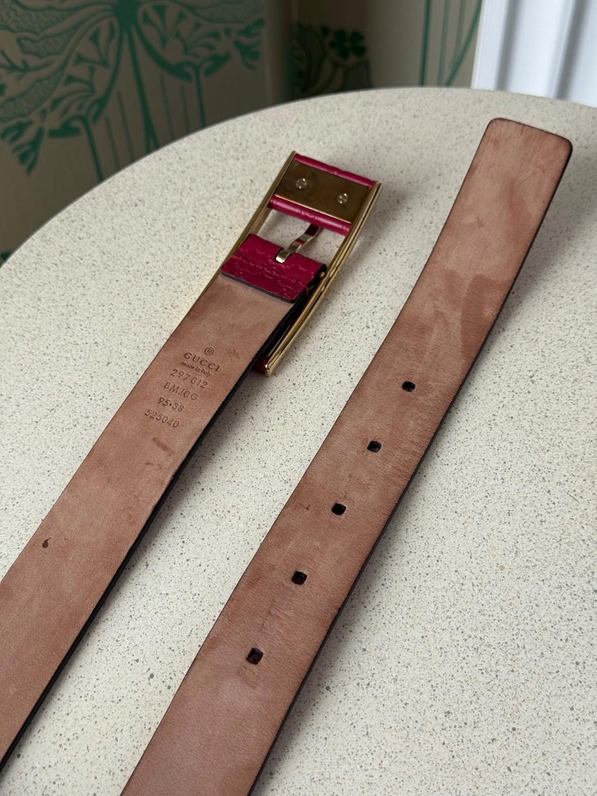 Gucci Gucci Pink Microguccissima Soft Leather Buckle Belt 95 / 38 Size ONE SIZE - 8 Thumbnail
