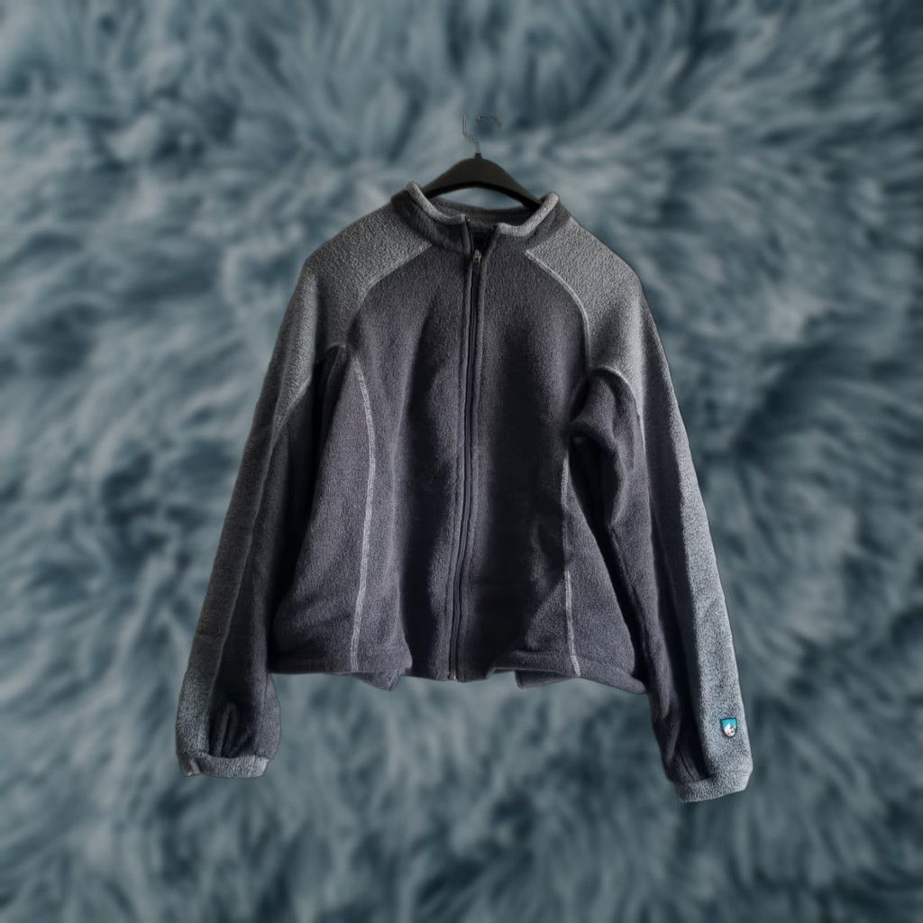 Vintage Kuhl Alfpaca Fleece Full Zip Sweater Jacket Women Large Blue grey Full Zip Size L / US 10 / IT 46 - 1 Thumbnail