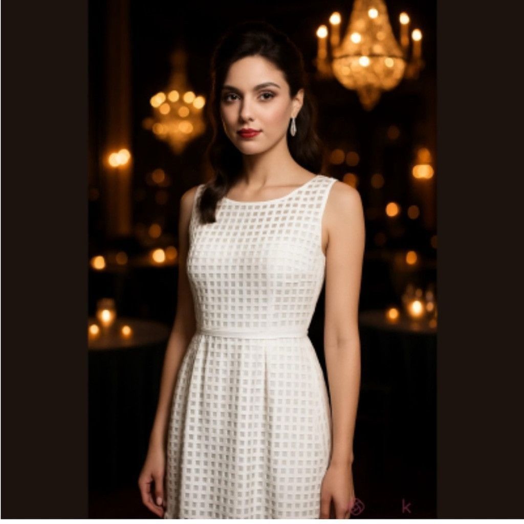 Ellen Tracy Ellen Tracy Elegant White Sleeveless Dress Size M / US 6-8 / IT 42-44 - 2 Thumbnail