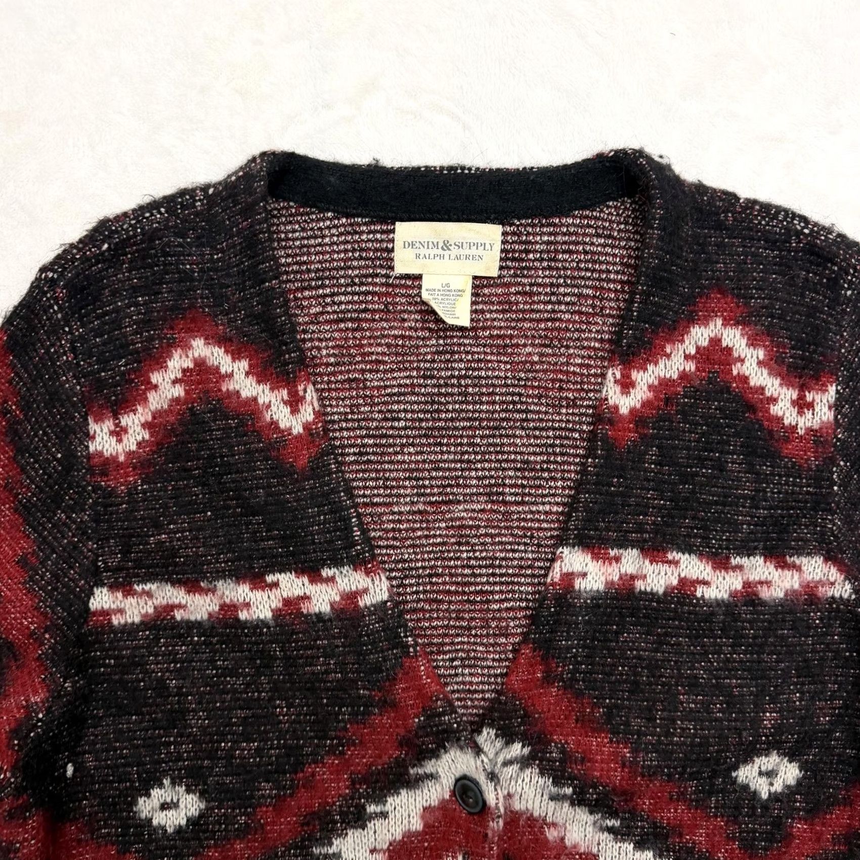 Vintage VINTAGE? No. Denim & Supply Ralph Lauren Cardigan Sweater Womens Large Black Aztec Western (adjusted to fit rules) Size L / US 10 / IT 46 - 2 Thumbnail