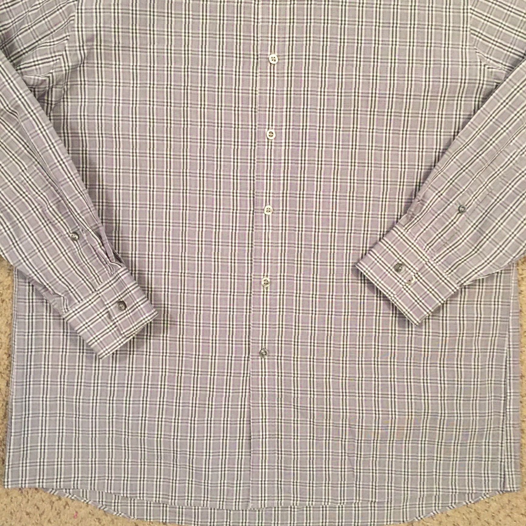 Michael Kors Michael Kors Button-Up Shirt Mens 16.5 Gray Pink Plaid Long Sleeve Shirt Button-Front Mens Col Size US XL / EU 56 / 4 - 4 Thumbnail