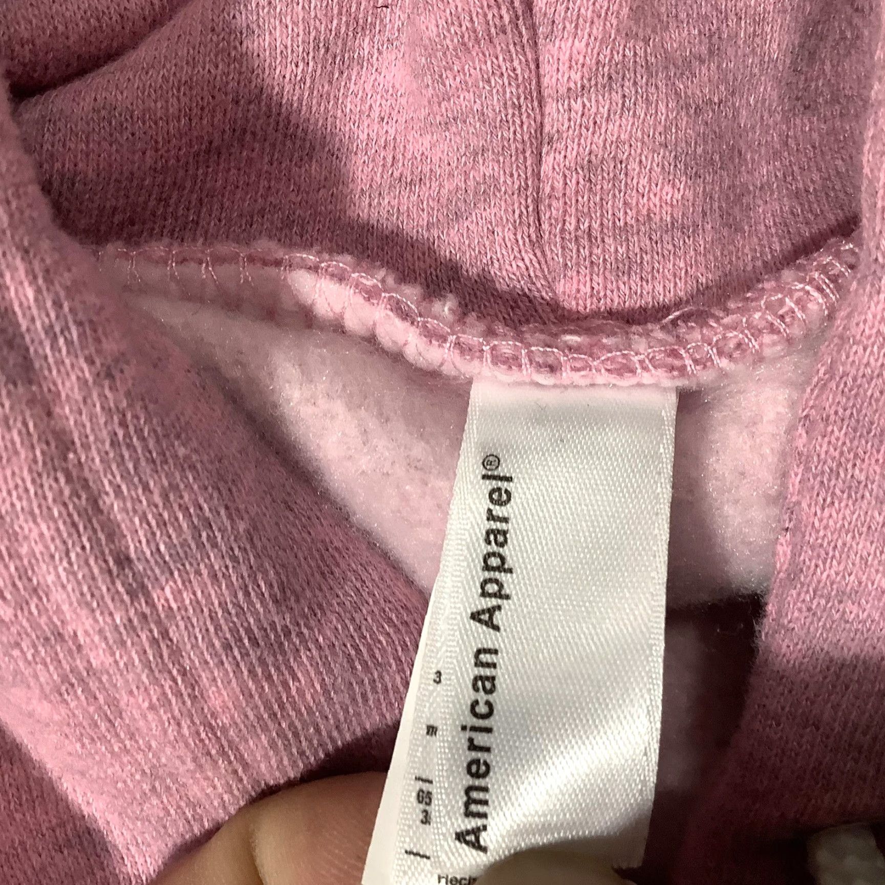 American Apparel American Apparel Hoodie Sweatshirt Womens Large Peppered Pink Pullover Fleece Size L / US 10 / IT 46 - 7 Thumbnail