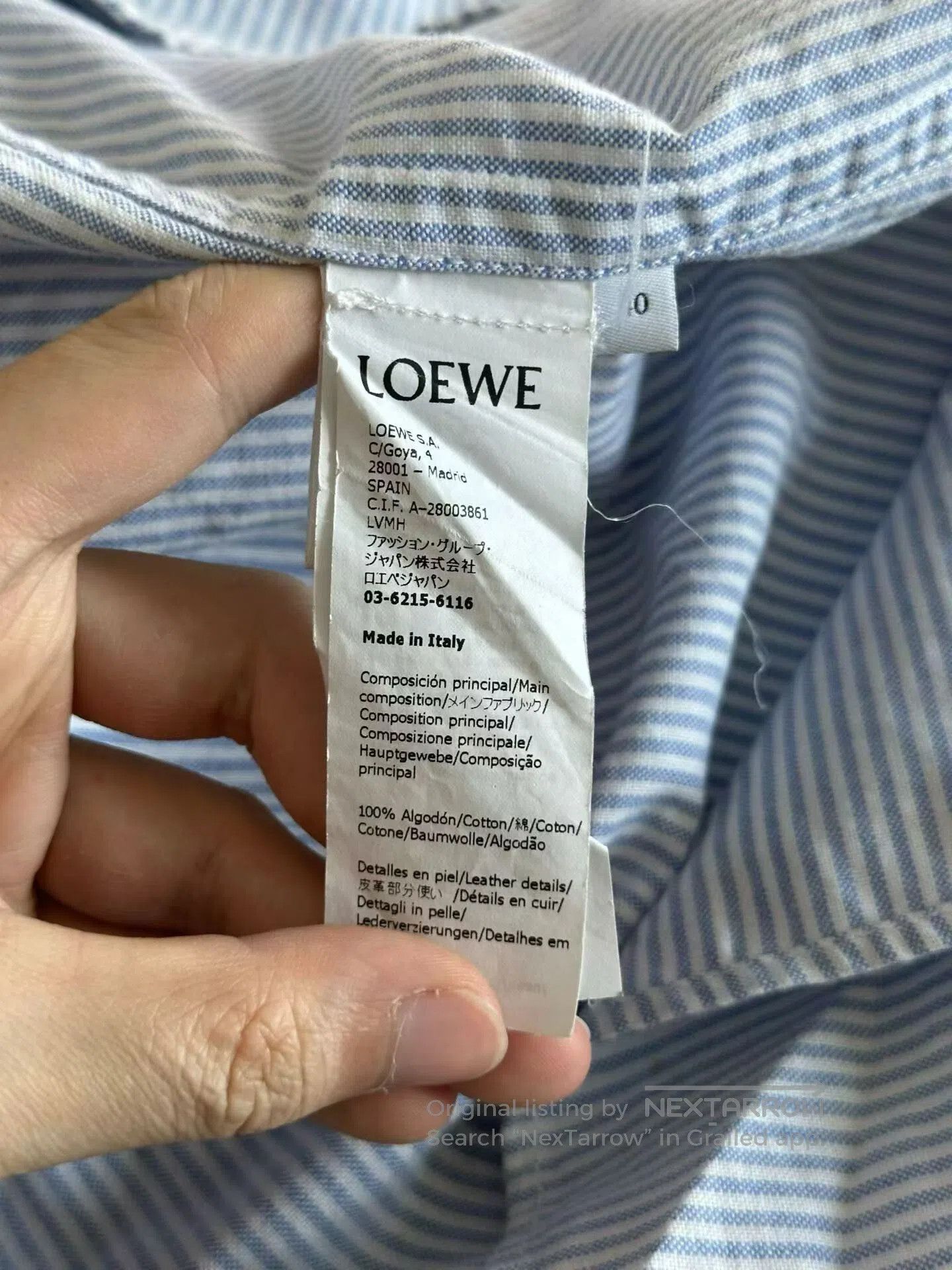 Loewe Loewe Striped Leather Label Shirt. Size US XXS / EU 40 - 4 Thumbnail
