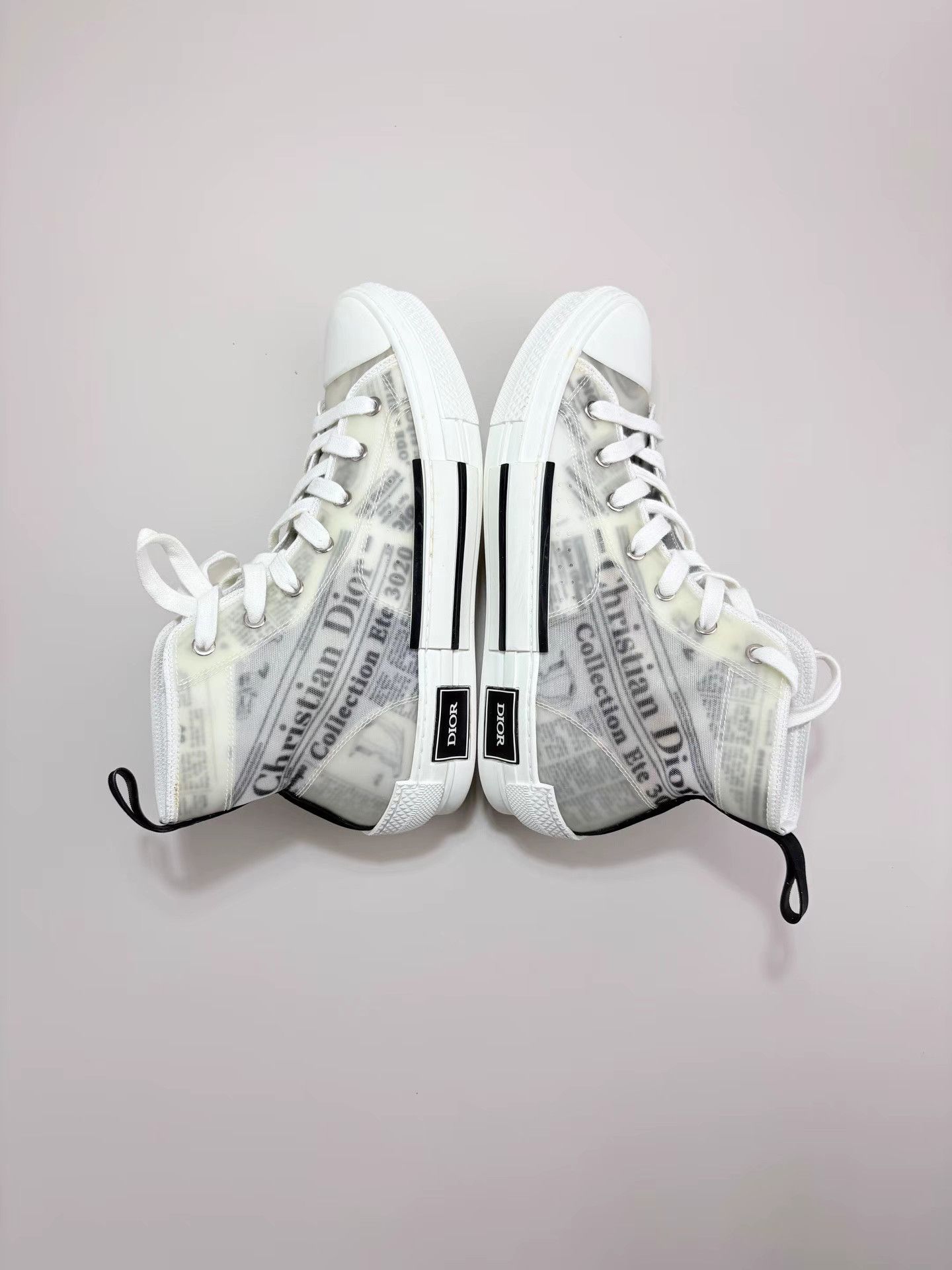 Dior DIOR B23 Newspaper High-Top Sneakers K1 Size US 7 / EU 40 - 5 Thumbnail