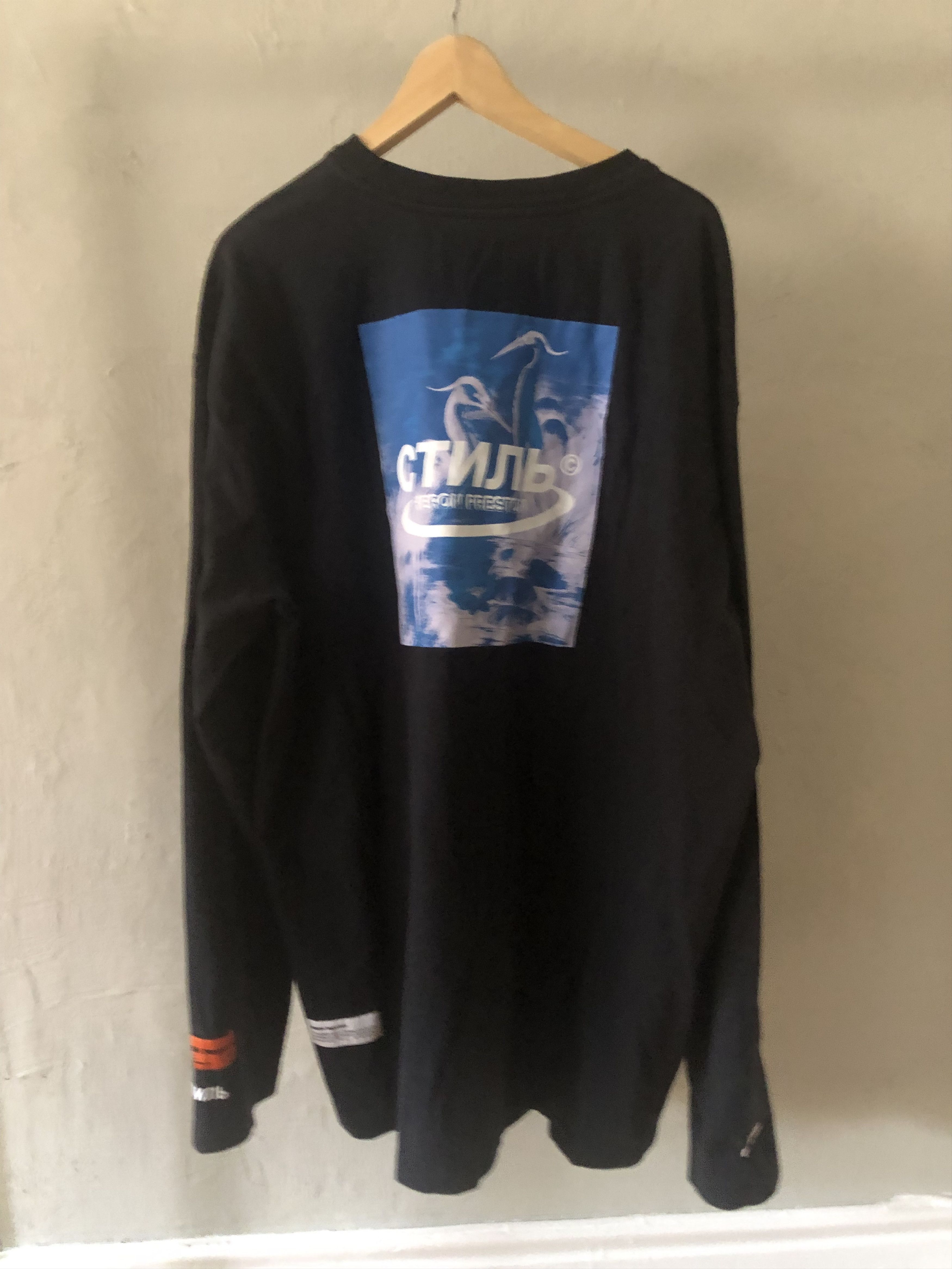 Heron Preston Heron Preston oversized long black thin sweatshirt Size US XL / EU 56 / 4 - 7 Thumbnail