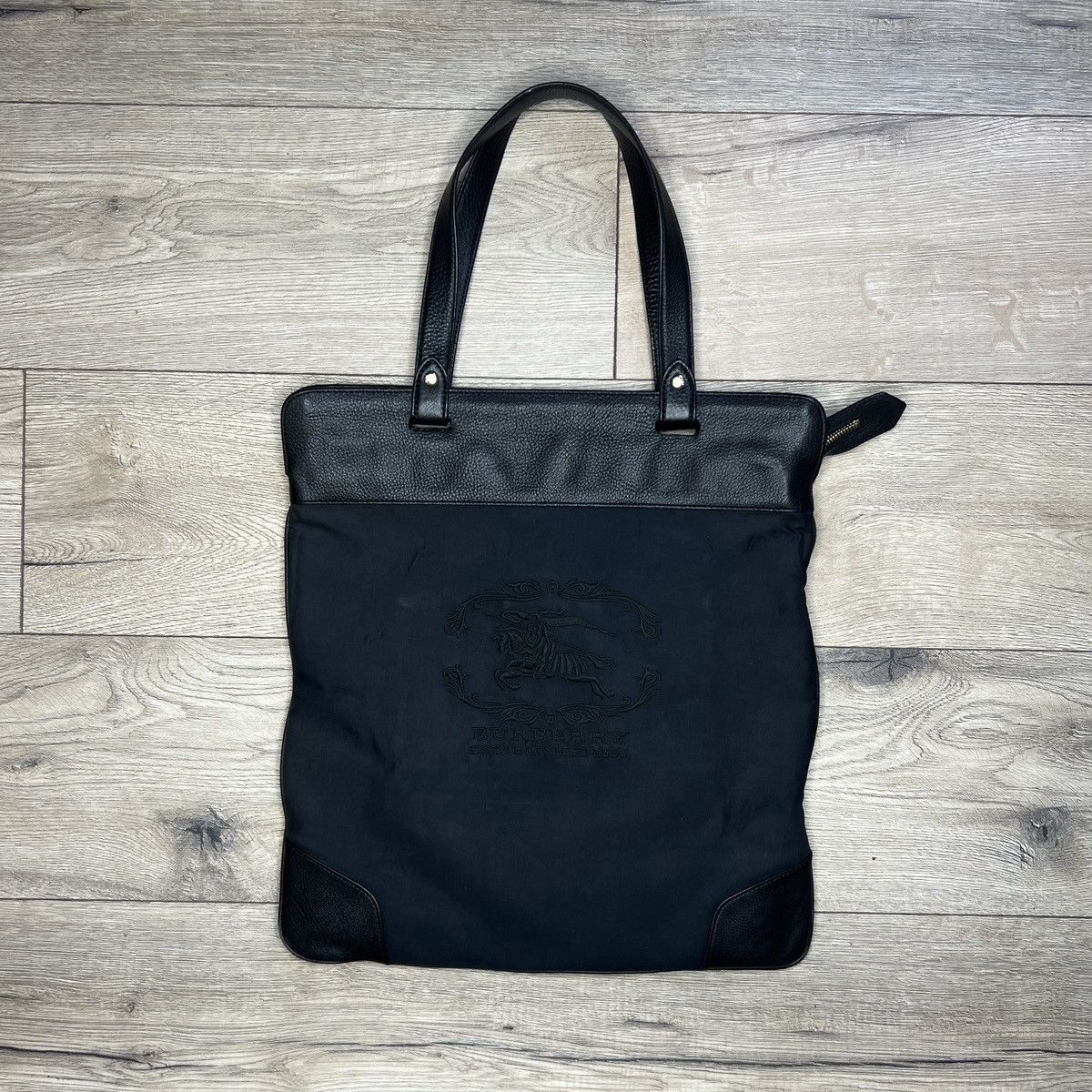 Burberry × Designer Burberry Big Shoulder Tote Back Tonal Embroidered Bag Size ONE SIZE - 1 Thumbnail