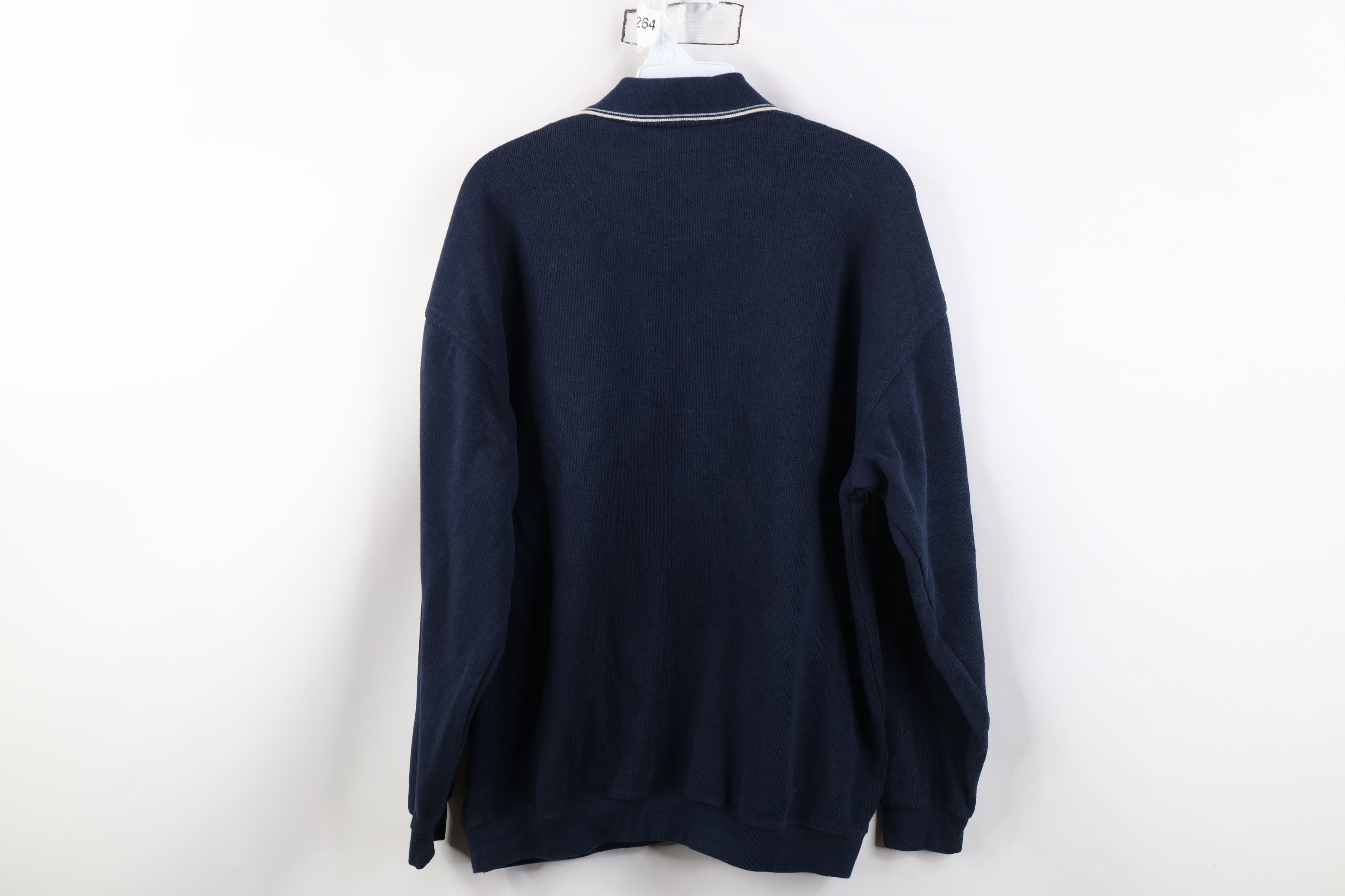 Vintage Vintage 90s Streetwear Striped Ribbed Knit Long Sleeve Polo Size US L / EU 52-54 / 3 - 12 Thumbnail