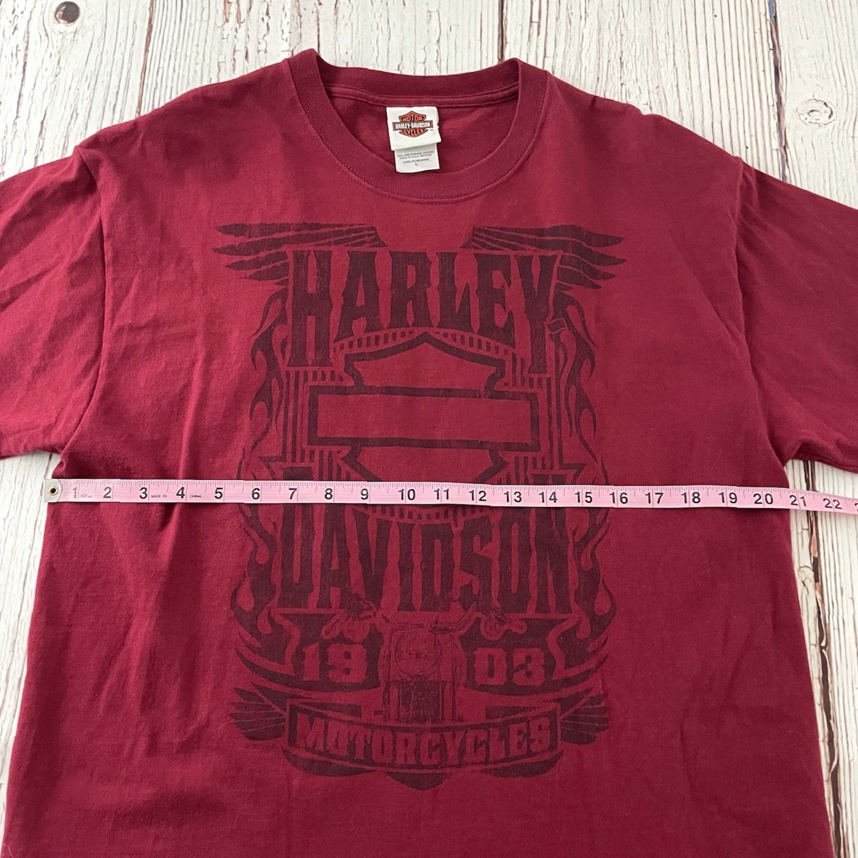 Harley Davidson Harley-Davidson Motorcycle T-Shirt Mens Large Red HD San Diego Size US L / EU 52-54 / 3 - 3 Thumbnail