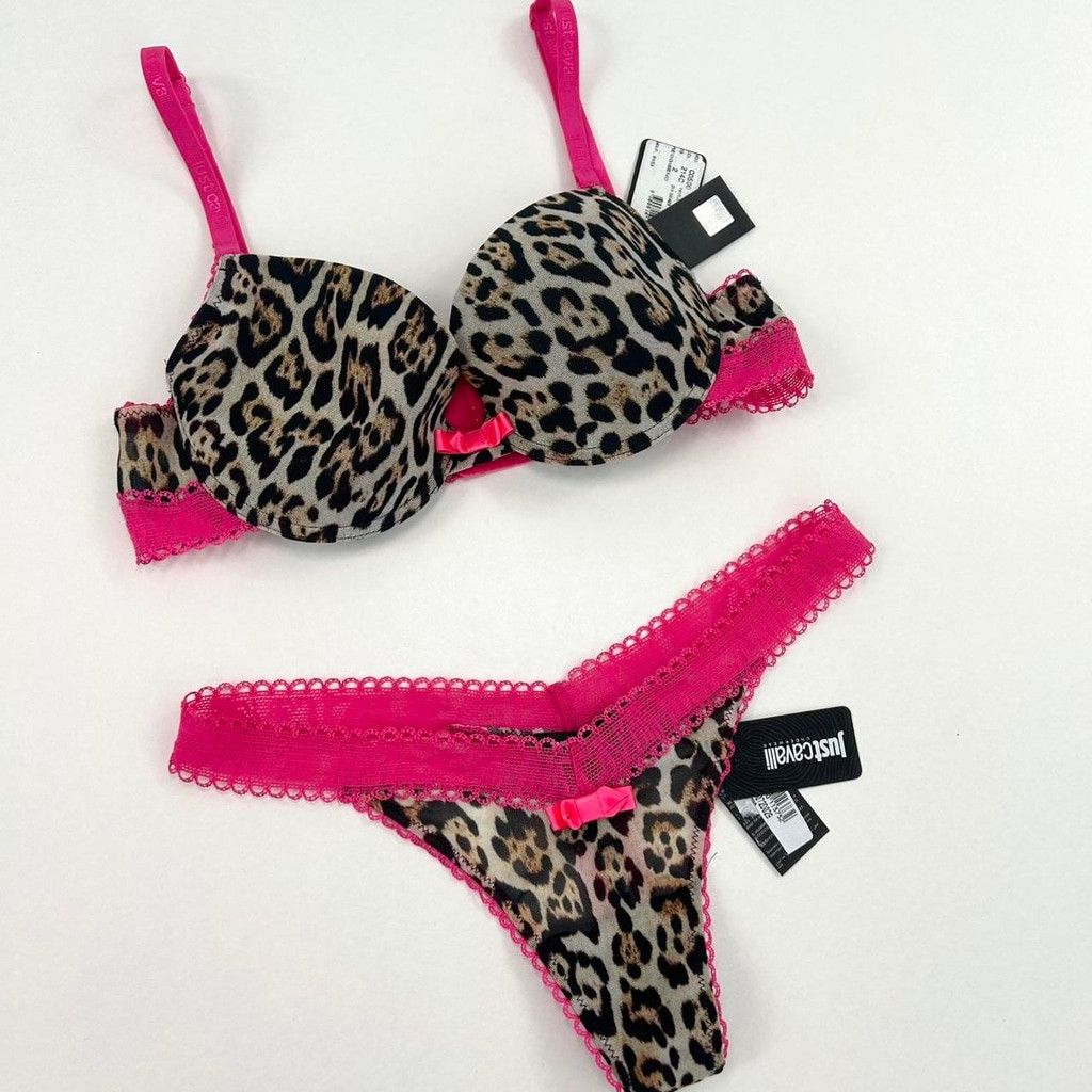 Just Cavalli NWT Cavalli brown leopard print bra with hot pink Size ONE SIZE - 1 Thumbnail