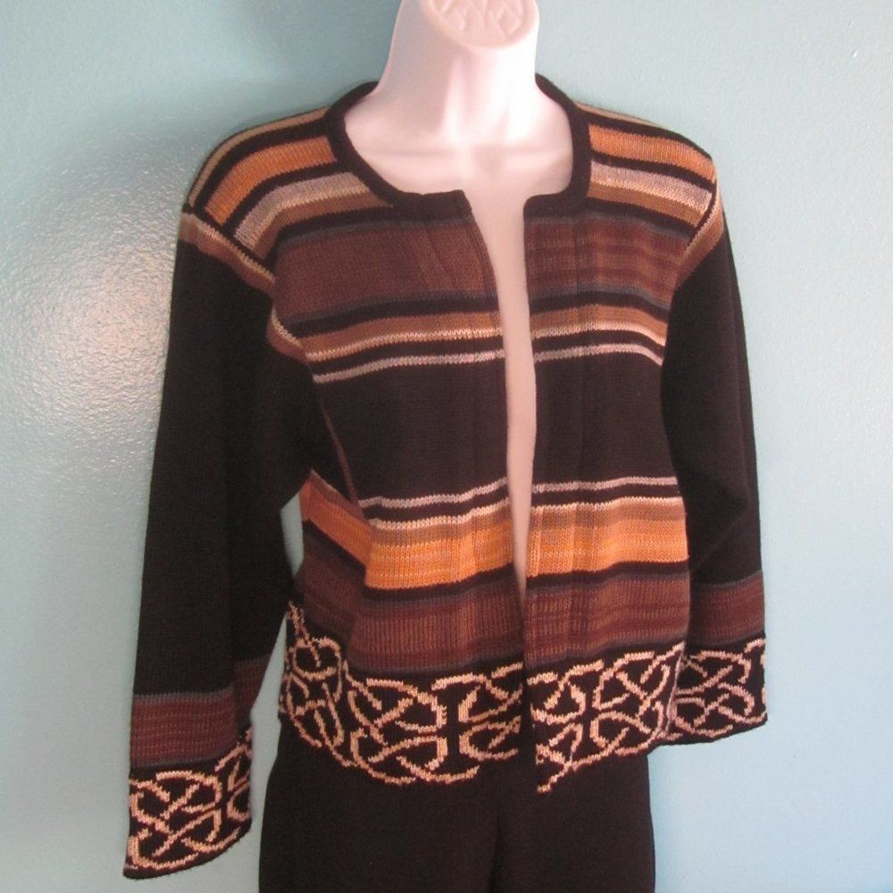 Handmade Bill Baber Handknit in Edinburgh Scotland Brown Crop Cardigan Sweater Size M Size M / US 6-8 / IT 42-44 - 11 Thumbnail