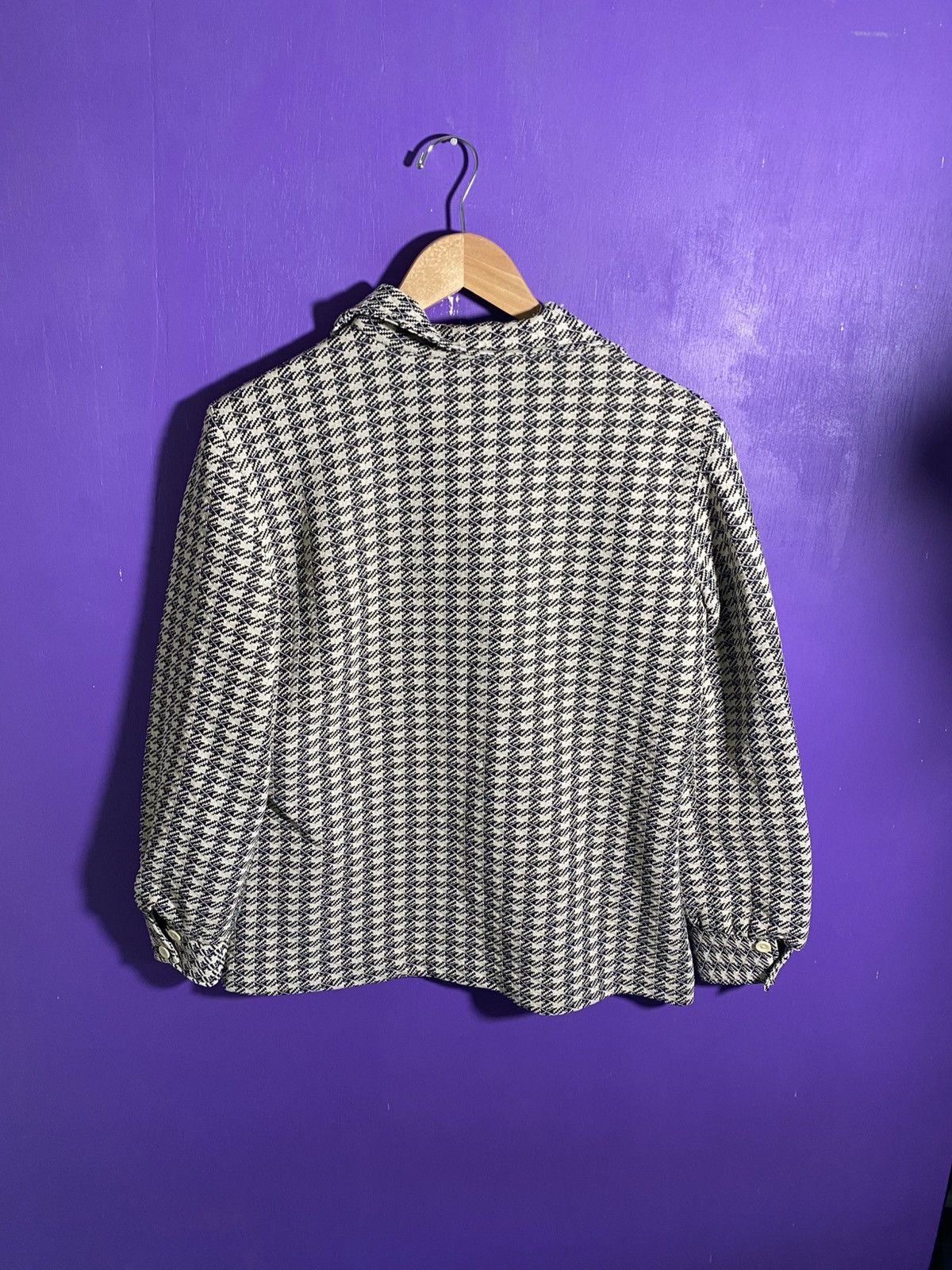 Vintage Vintage 70s Houndstooth women’s textured button up Size L / US 10 / IT 46 - 2 Thumbnail