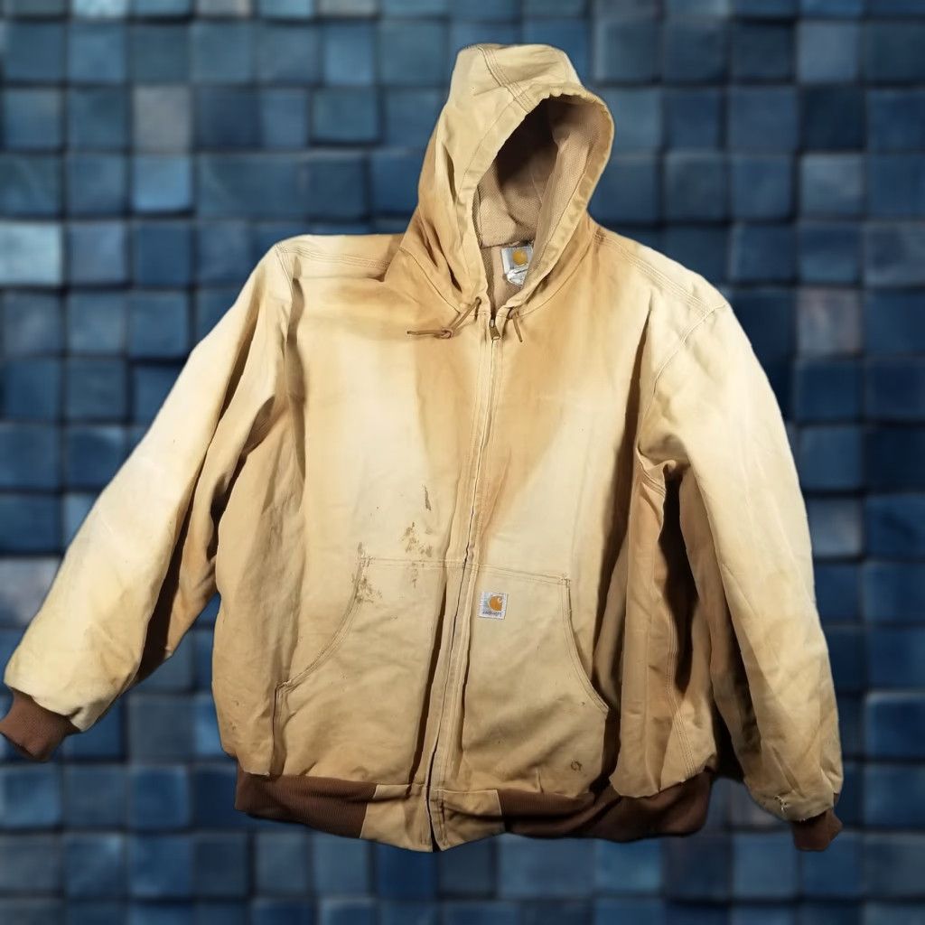Carhartt Carhartt Jacket J131 Mens 3XL Brown Hooded Duck Canvas Work Zip Made USA Thermal Size US XXL / EU 58 / 5 - 1 Thumbnail