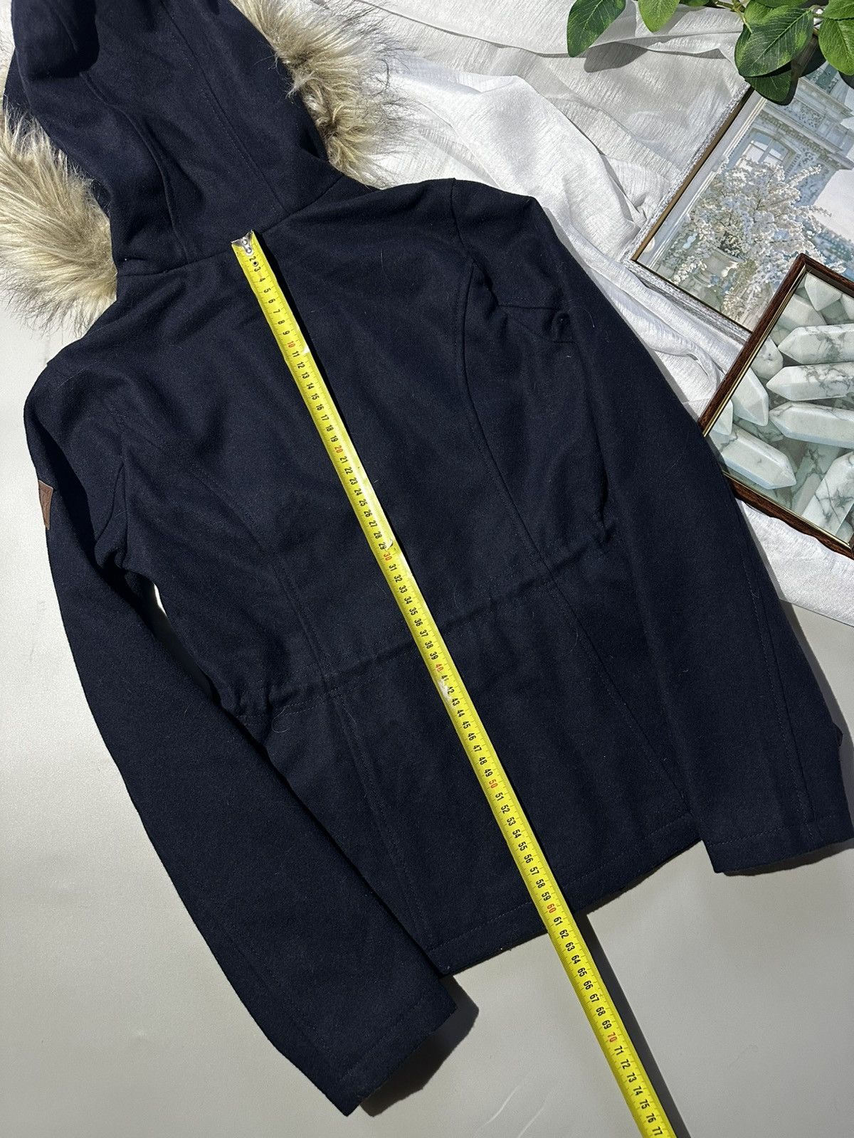 Hollister Hollister Faux Fur Trim Hooded Parka Jacket - Navy Blue - Size S / US 4 / IT 40 - 14 Thumbnail