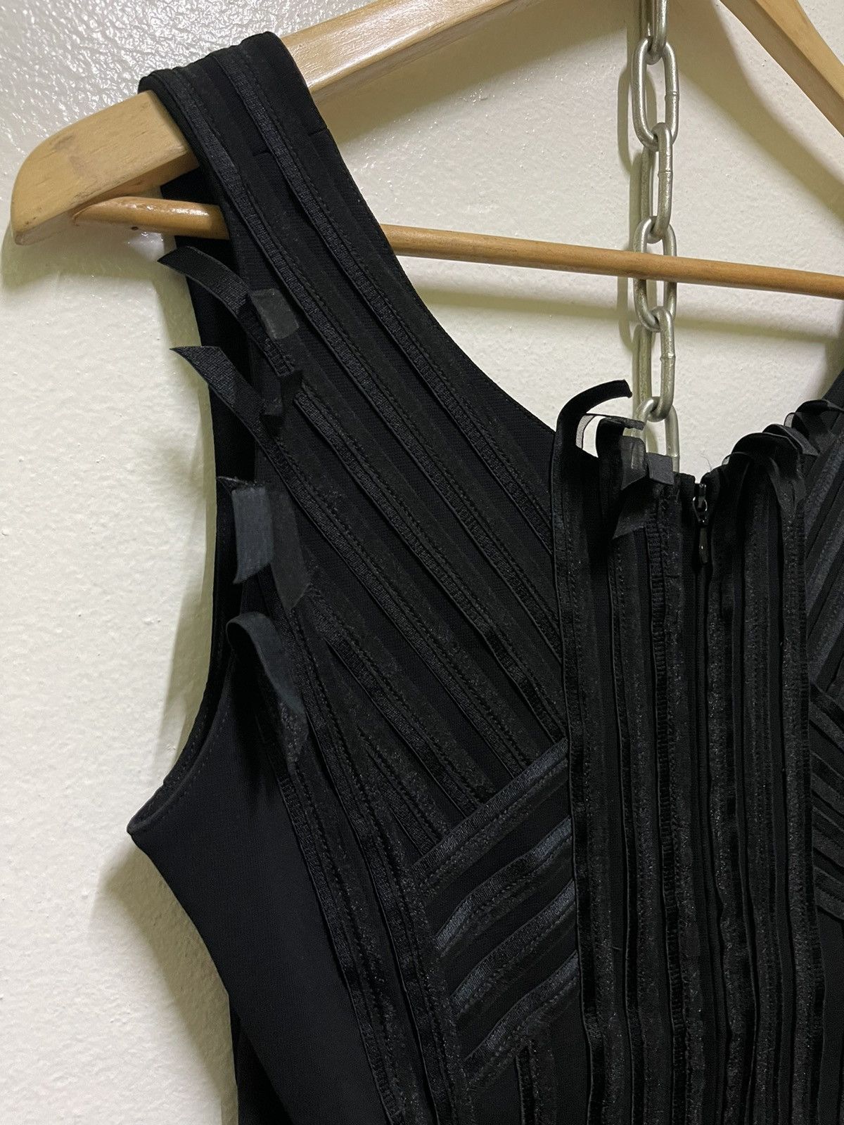 Hiroko Koshino Homme Hiroko Koshino Fringe Crop Top Corset 90s Zipper Size M / US 6-8 / IT 42-44 - 2 Thumbnail