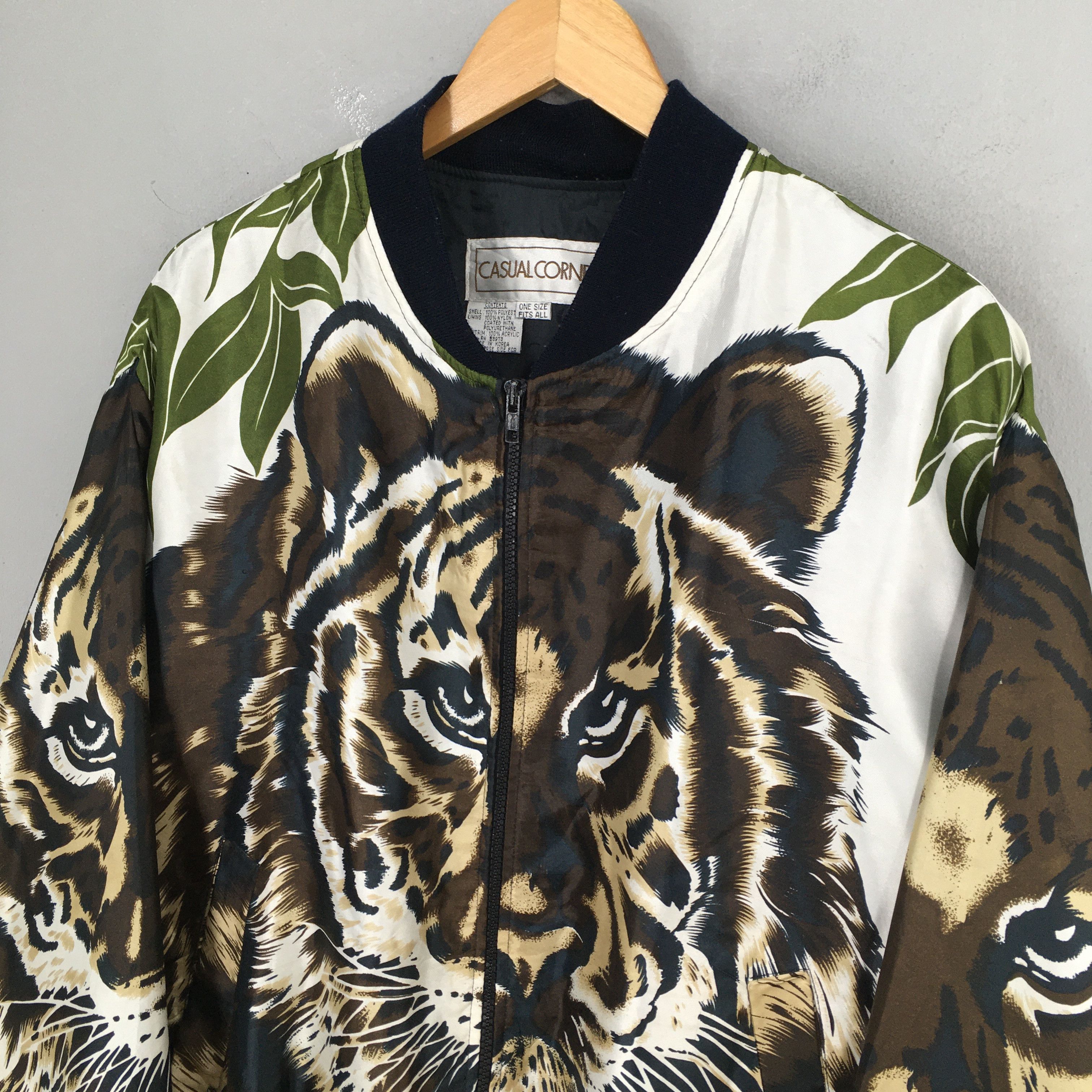 Vintage Bomber Baroque Tiger Overprint Jacket XXLarge Size US XXL / EU 58 / 5 - 5 Thumbnail