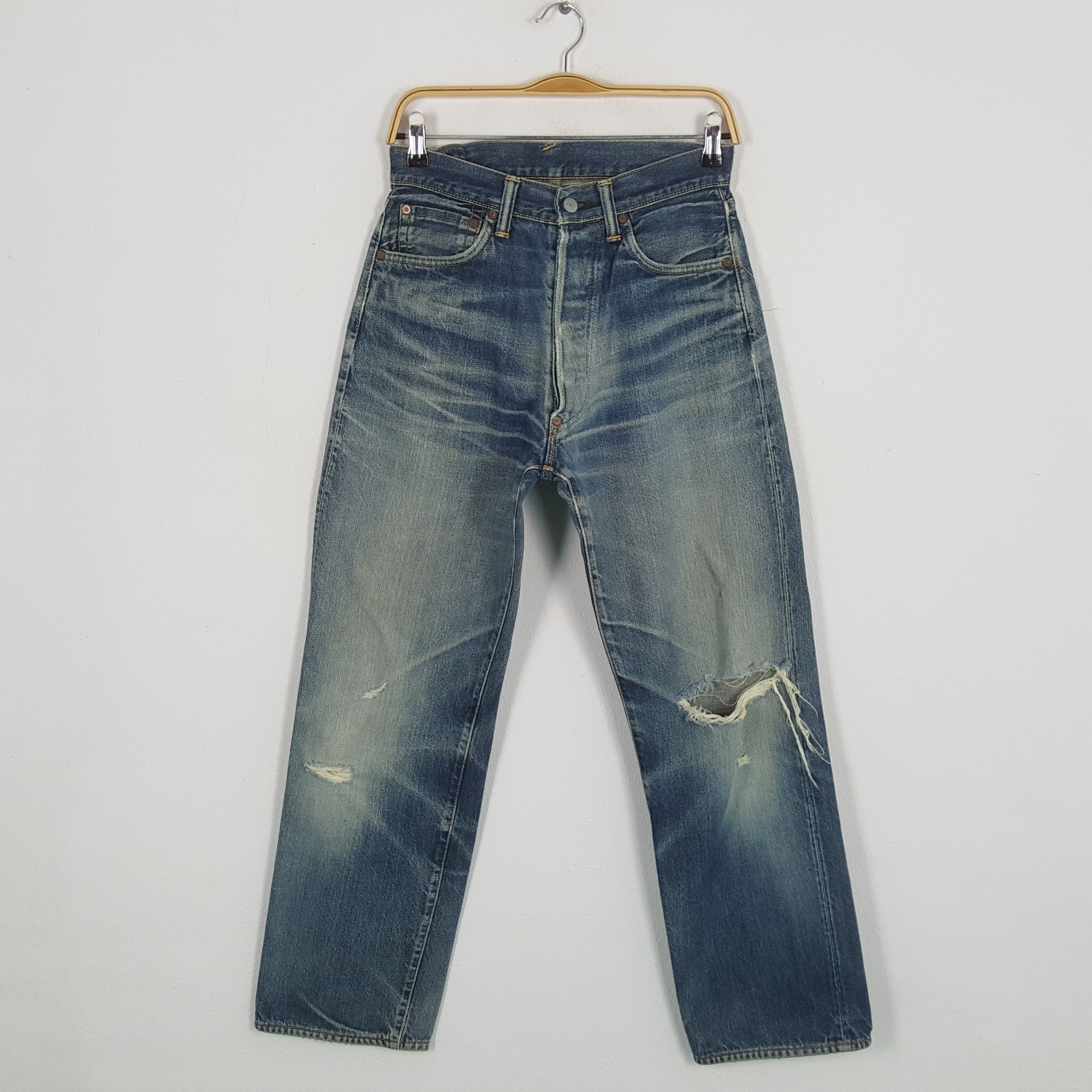 Evisu × Japanese Brand × Vintage Vintage EVISU Japanese Brand Daicock Custom Distressed Jeans Size US 27 - 4 Thumbnail