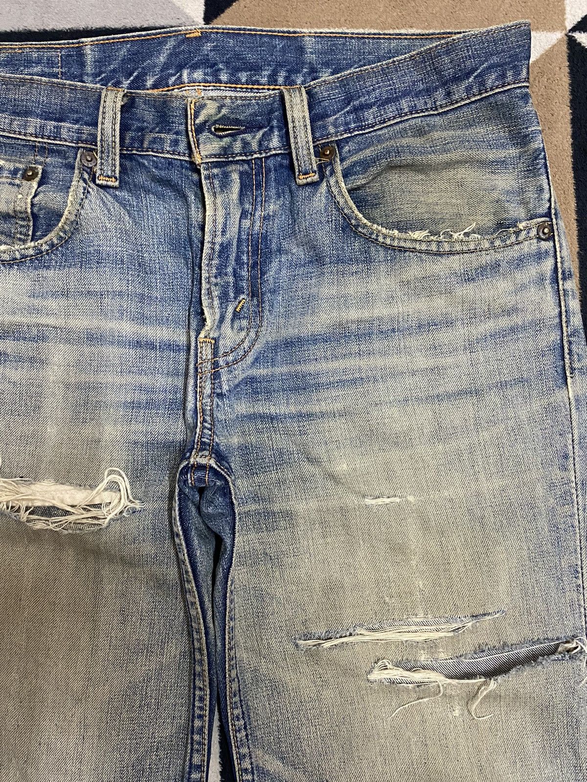 Levi's Vintage Levis 502 Mud Wash Distressed Loose Jeans Size US 31 - 10 Thumbnail