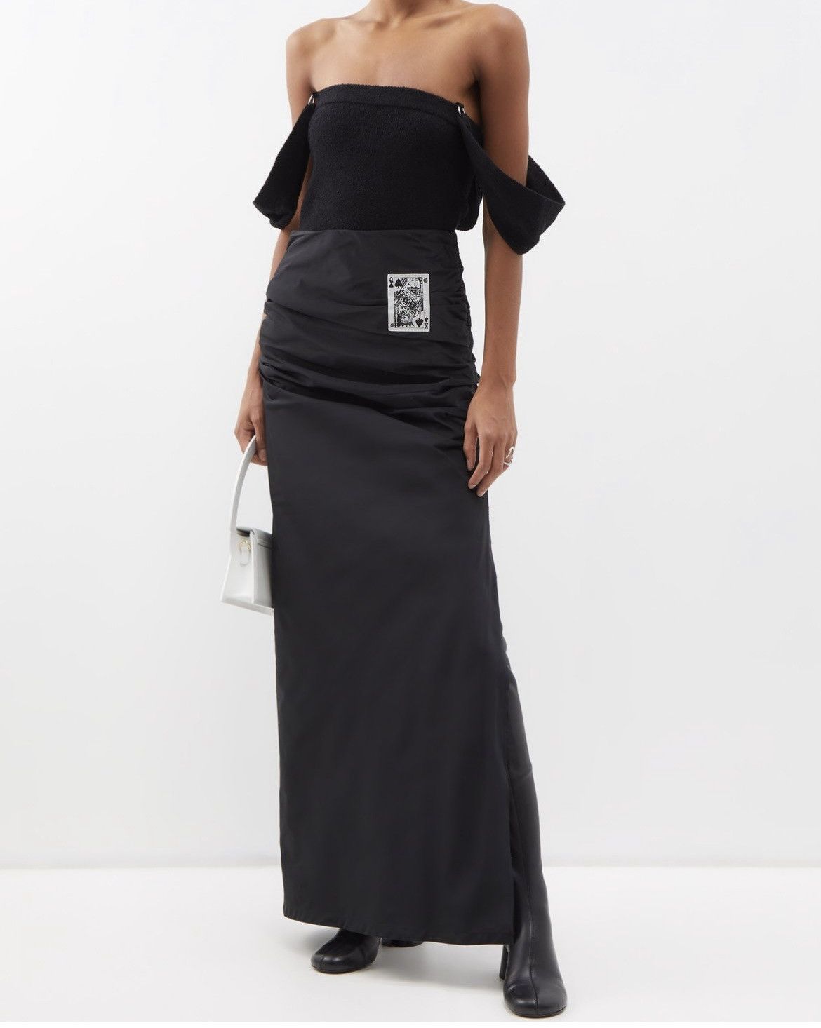 image of Mm6 Maison Margiela Maxi Skirt in Black, Women's (Size 26)