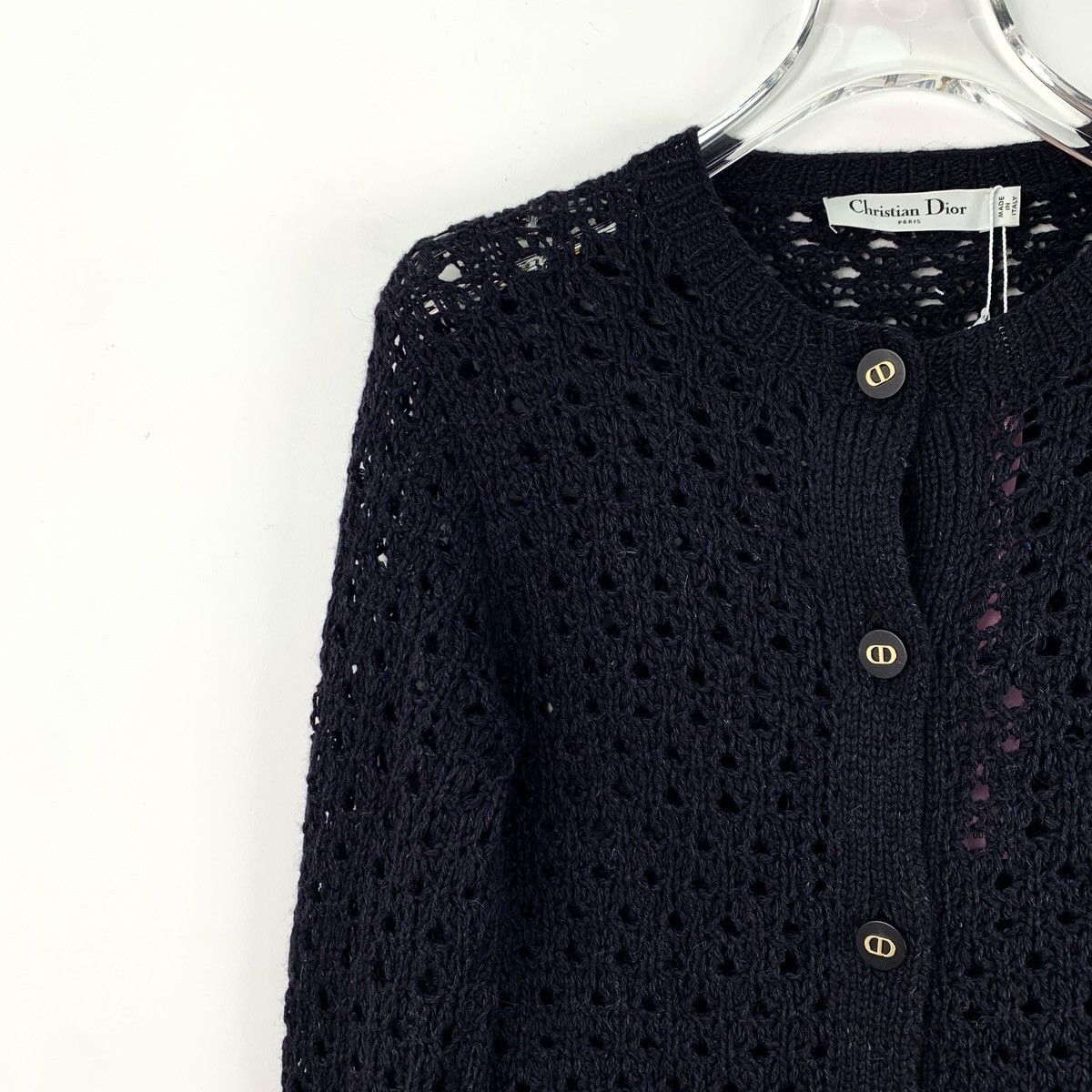 Dior Christian Dior Hollow Out Long Sleeve Knitted Cardigan K26WX Size XXS / US 00 / IT 34 - 3 Thumbnail