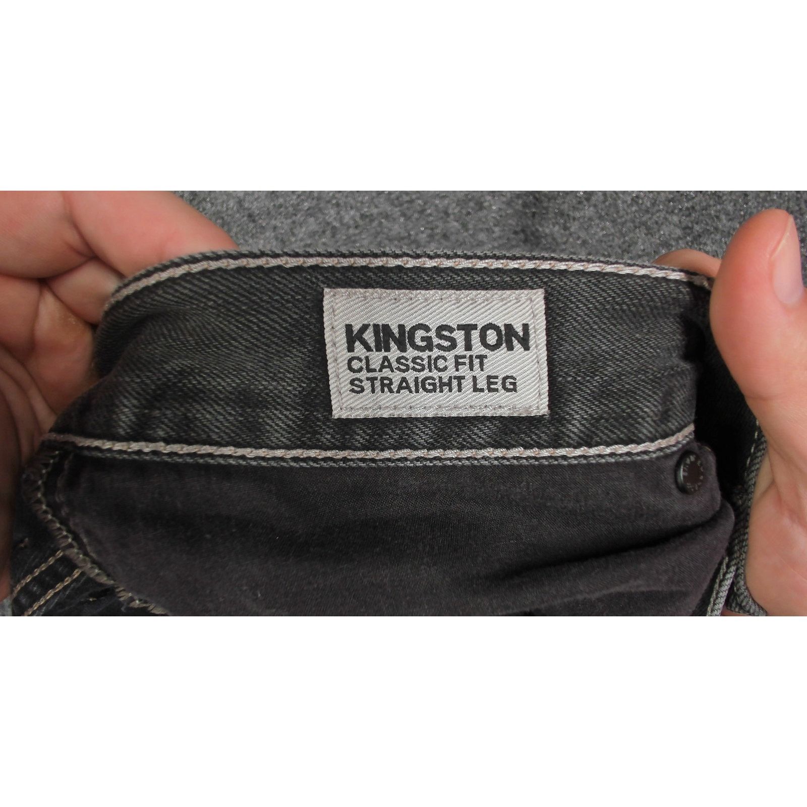 Express Express Faded Black Wash Distressed Denim Jeans 36x30 Size US 36 / EU 52 - 7 Thumbnail
