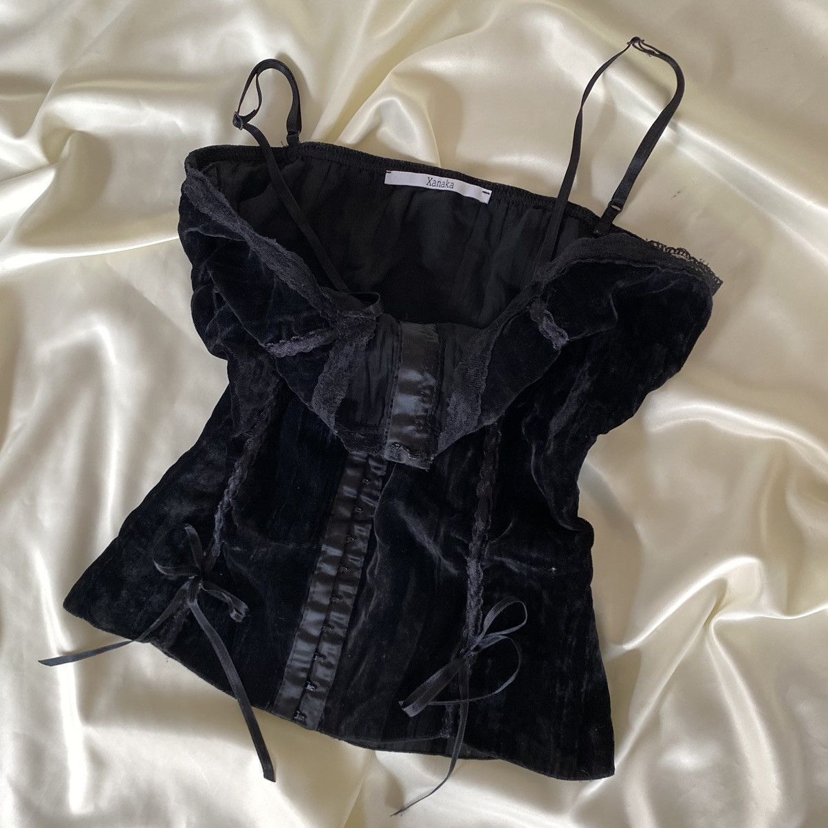Vintage Vintage velvet black gothic corset top Size S / US 4 / IT 40 - 5 Thumbnail