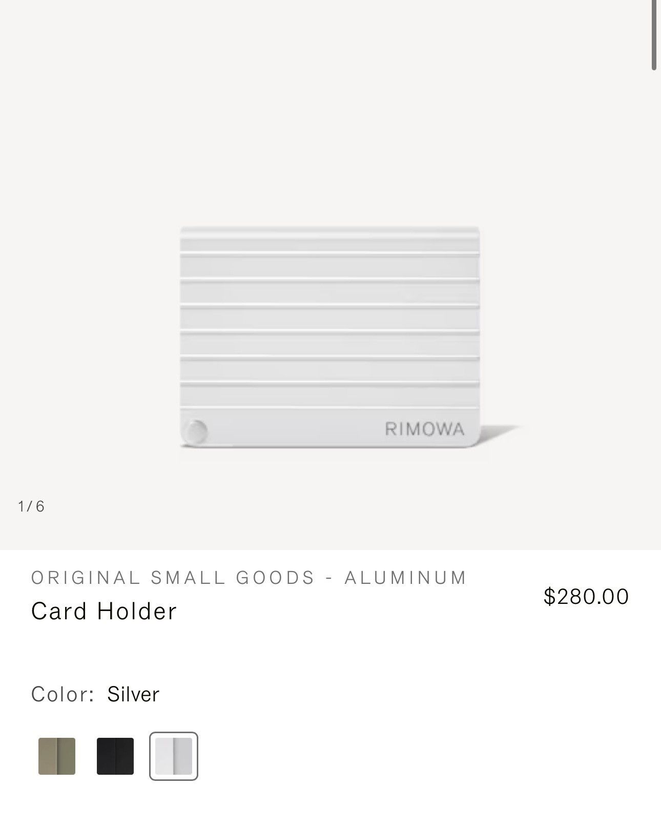 Rimowa RIMOWA Card Holder - Silver Size ONE SIZE - 1 Preview
