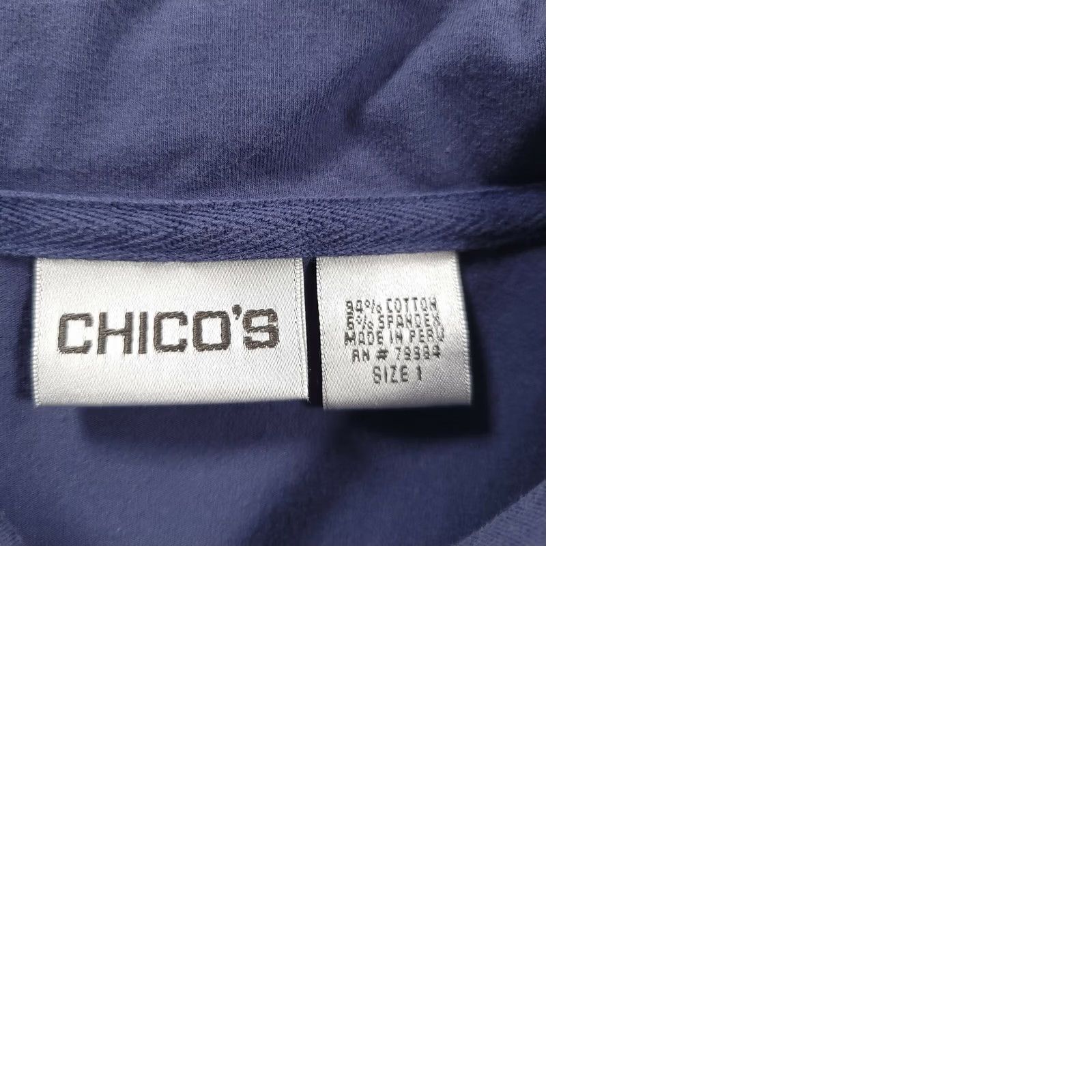 Vintage Chico's Womens Collared Shirt Button-Up Long Sleeve Blue with Pockets, Size 1, Regular Size XS / US 0-2 / IT 36-38 - 9 Thumbnail