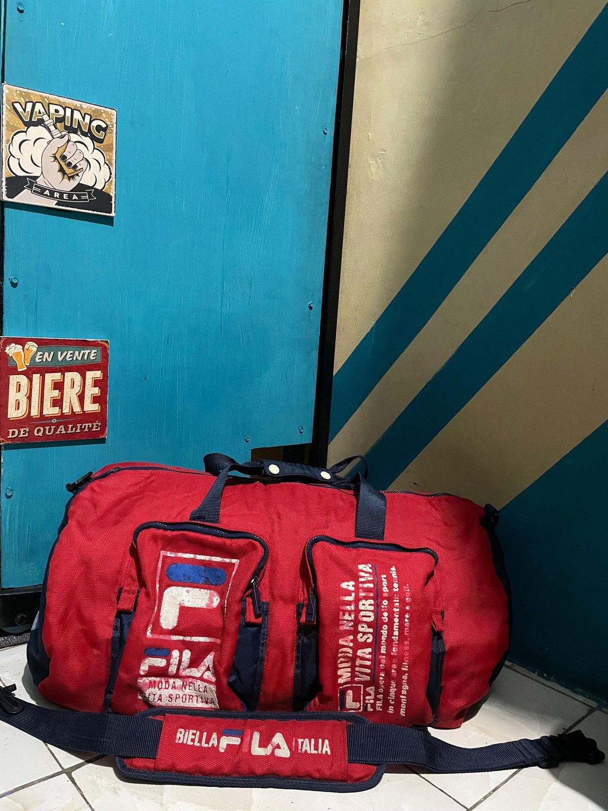 Fila × Vintage Vintage duffle bag FILA travelbag biglogo Size ONE SIZE - 9 Thumbnail
