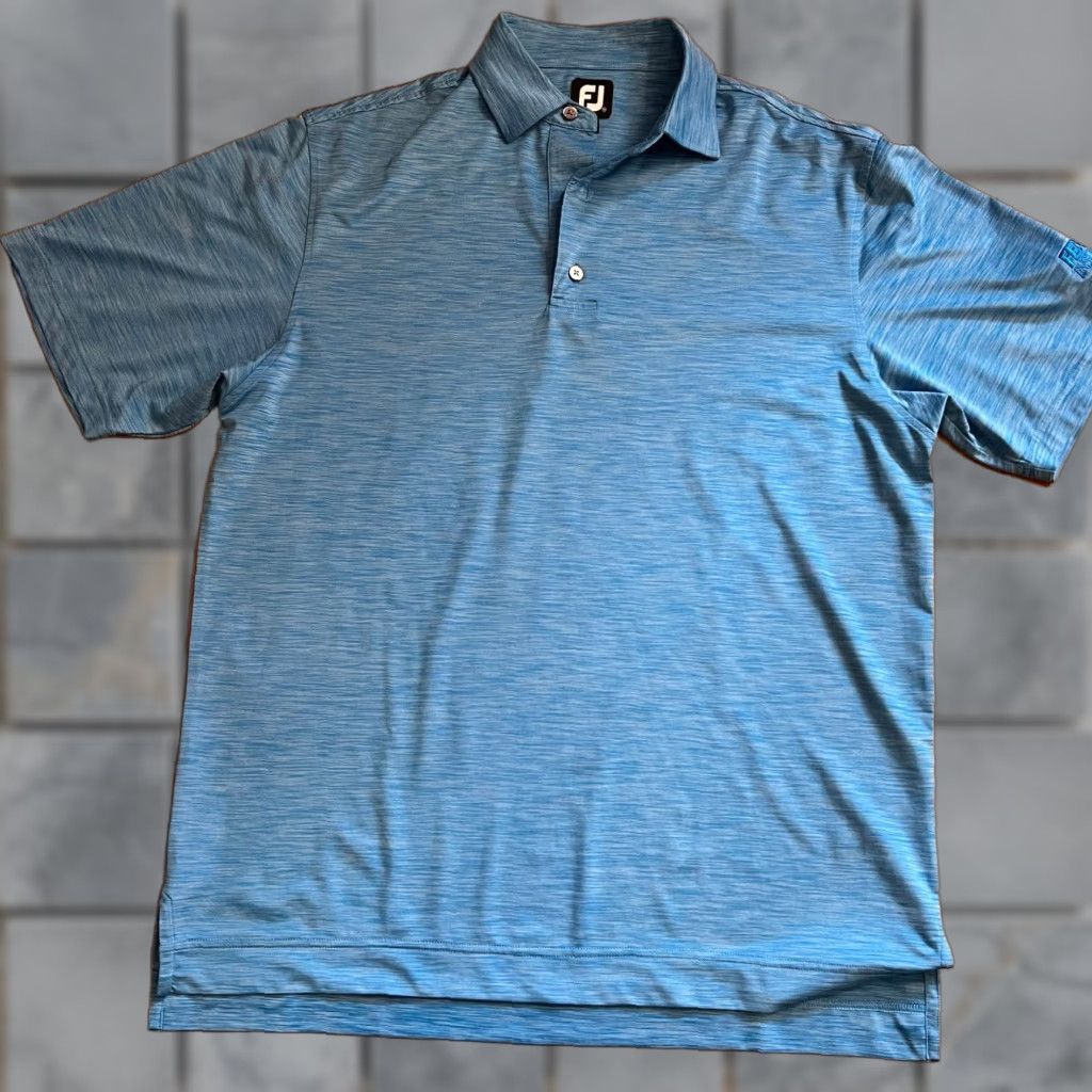 Footjoy Footjoy Polo Shirt Mens Medium Performance Golf Blue Heathered Size US M / EU 48-50 / 2 - 1 Thumbnail