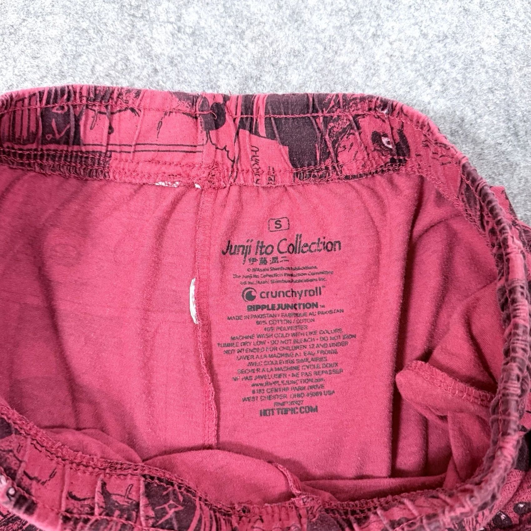 Vintage Junji Ito Collection Pajama Pants Unisex Adult Sz Small Red Anime Cartoon Size US 29 - 6 Thumbnail