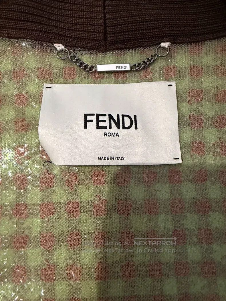 Fendi Fendi Nylon Green Sequin Plaid Cardigan Size XXS / US 00 / IT 34 - 3 Thumbnail