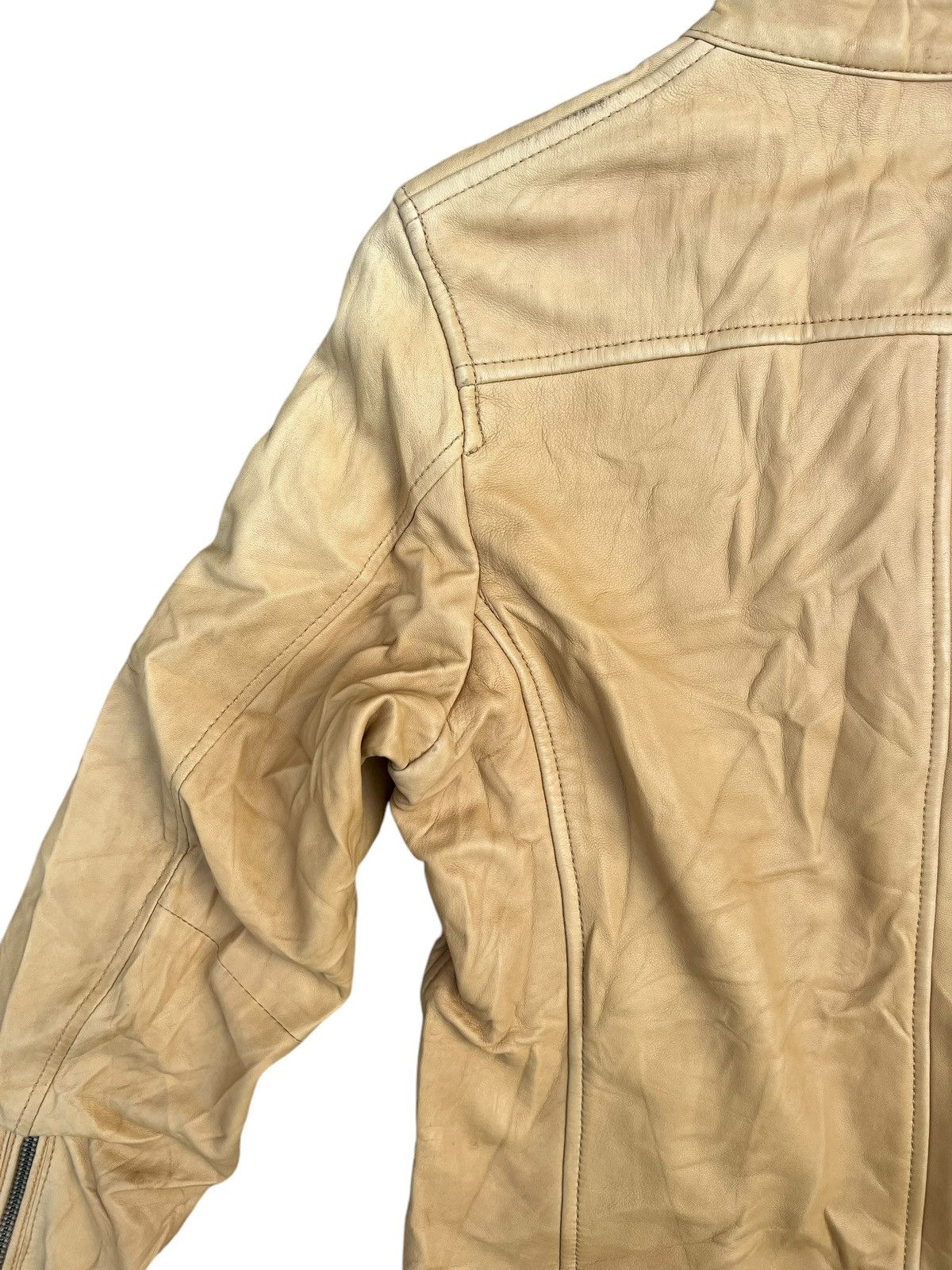 Nicole Club Monsieur Nicole Fade Patina Sheepskin Leather Racer Jacket Size US S / EU 44-46 / 1 - 18 Thumbnail