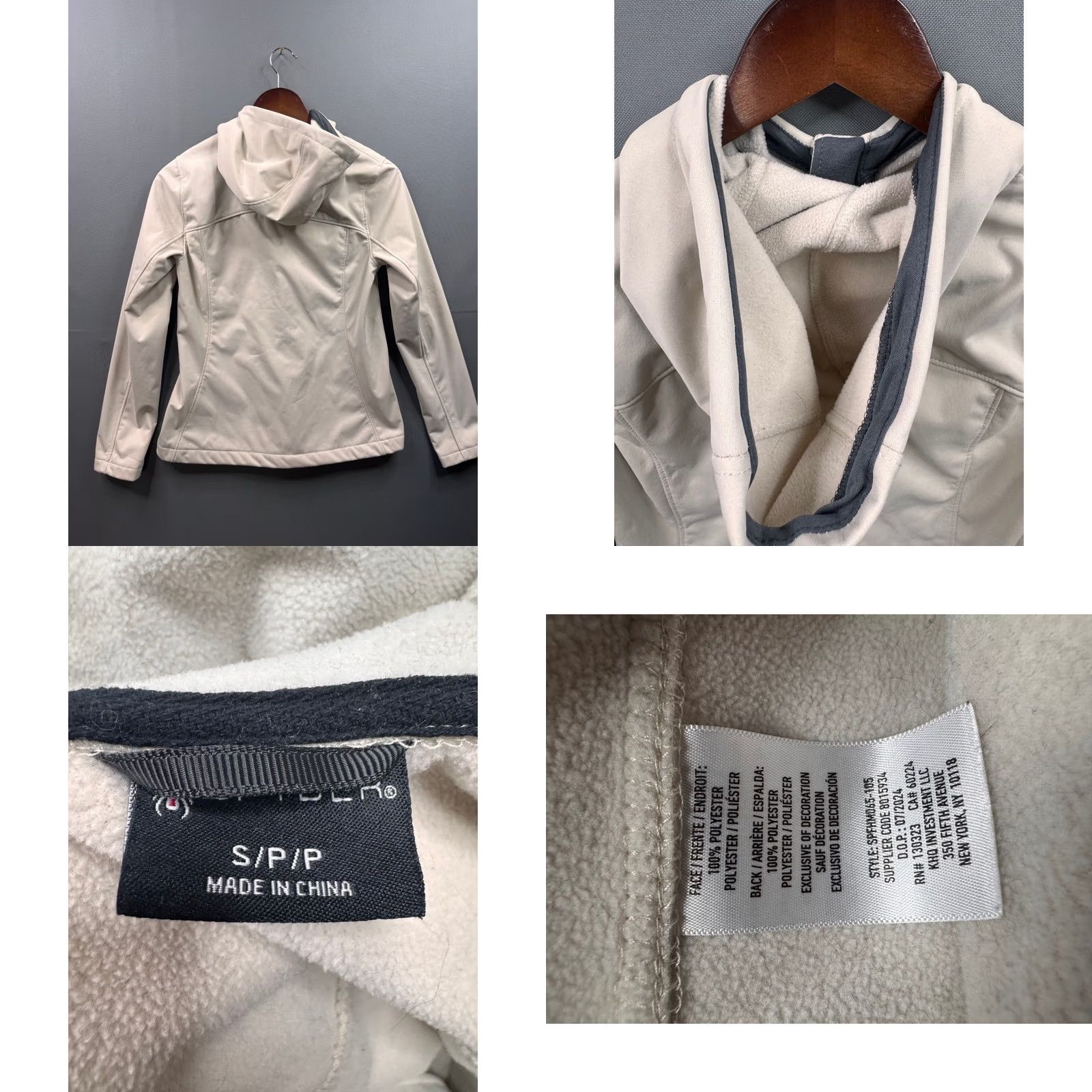 Spyder Spyder Womens Softshell Hoodie Jacket Beige Full Zip Fleece Lined Small SPFHMD65 Size S / US 4 / IT 40 - 8 Thumbnail