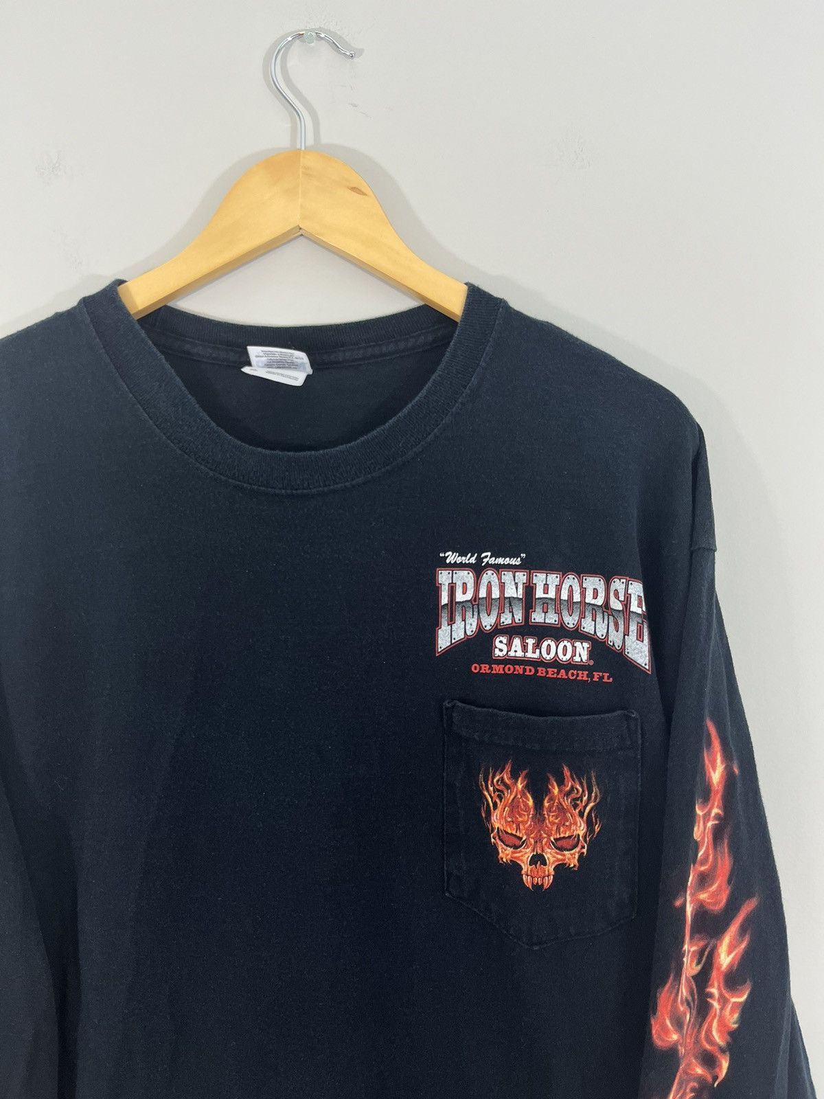 Vintage Iron Horse Bike Week Flaming Skull Y2K Long Sleeve Shirt Size US XL / EU 56 / 4 - 3 Thumbnail