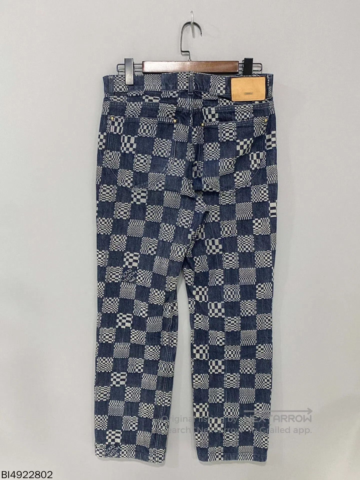 Louis Vuitton checkerboard pattern denim pants. Size US 32 / EU 48 - 2 Thumbnail