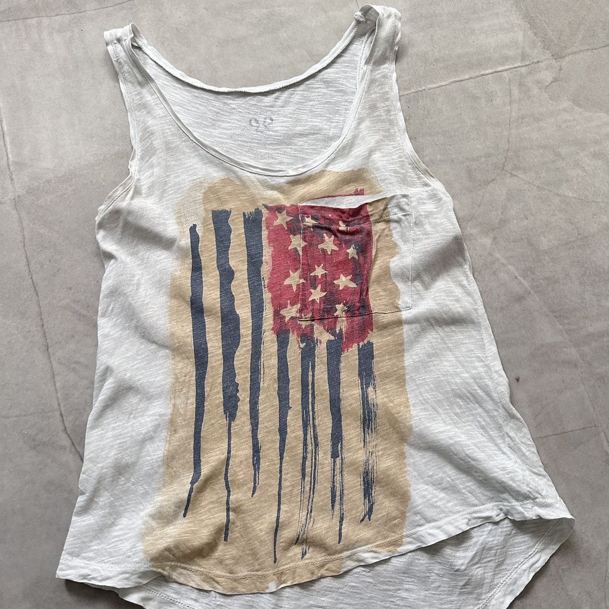 John Galliano Y2K USA Flag Hysteric Glamour Vibe Tank Top Ed Hardy Style Size S / US 4 / IT 40 - 2 Thumbnail