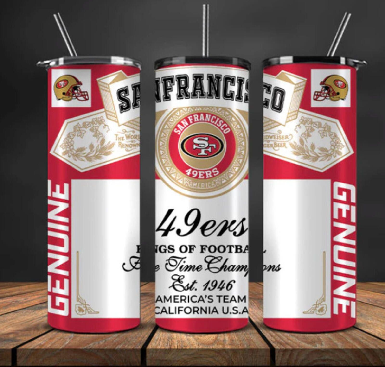 The Unbranded Brand San Francisco 49ers Stainless Steel Tumbler 20 Oz Beer Can Size ONE SIZE - 1 Thumbnail