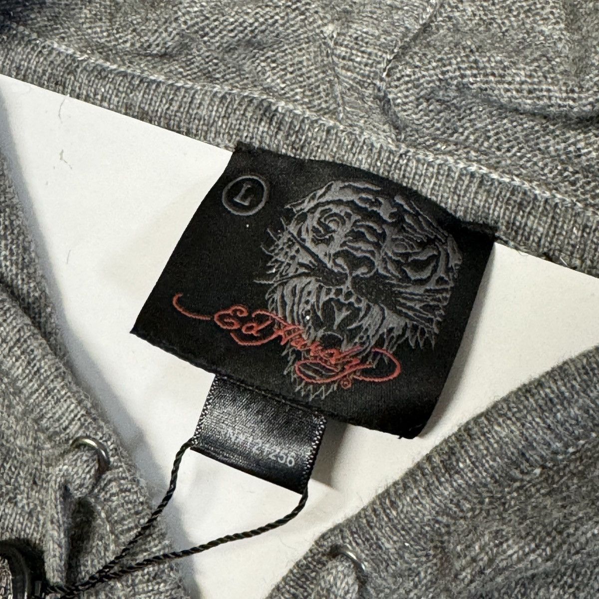 Ed Hardy Ed Hardy Tiger Hooded Wool Blend Zip Knit Sweater Cardigan Size US L / EU 52-54 / 3 - 8 Thumbnail