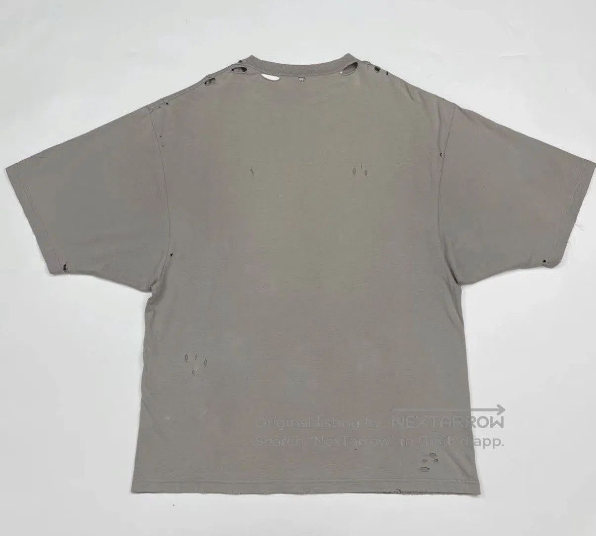 Balenciaga Gray Distressed Short-Sleeve Shirt. Size US S / EU 44-46 / 1 - 2 Thumbnail