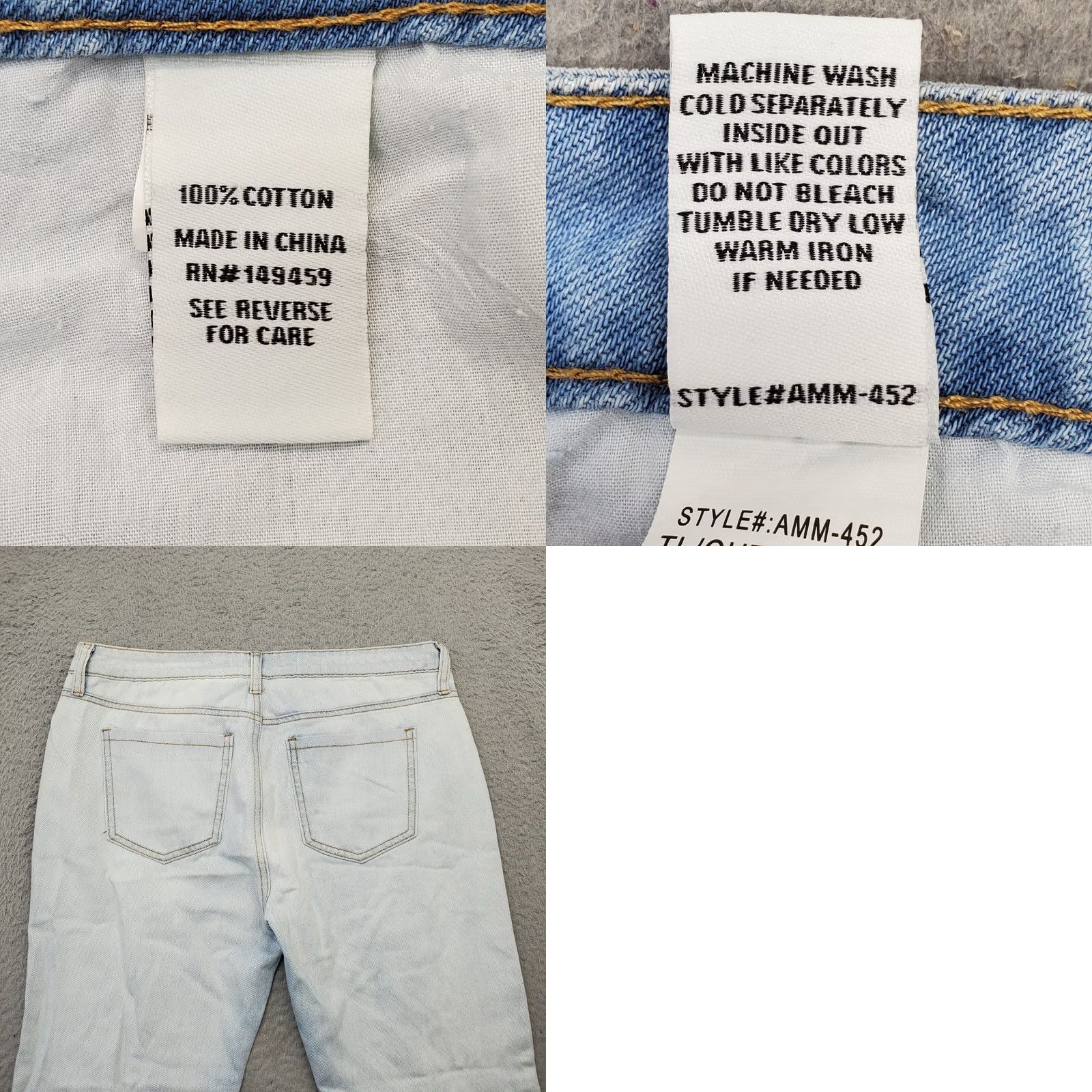 Doublet Ashley Mason Jeans Women Size 9 Multi Light Wash Distresed Raw Hem 5-Pocket Design NWT Size 30" / US 8 / IT 44 - 8 Thumbnail